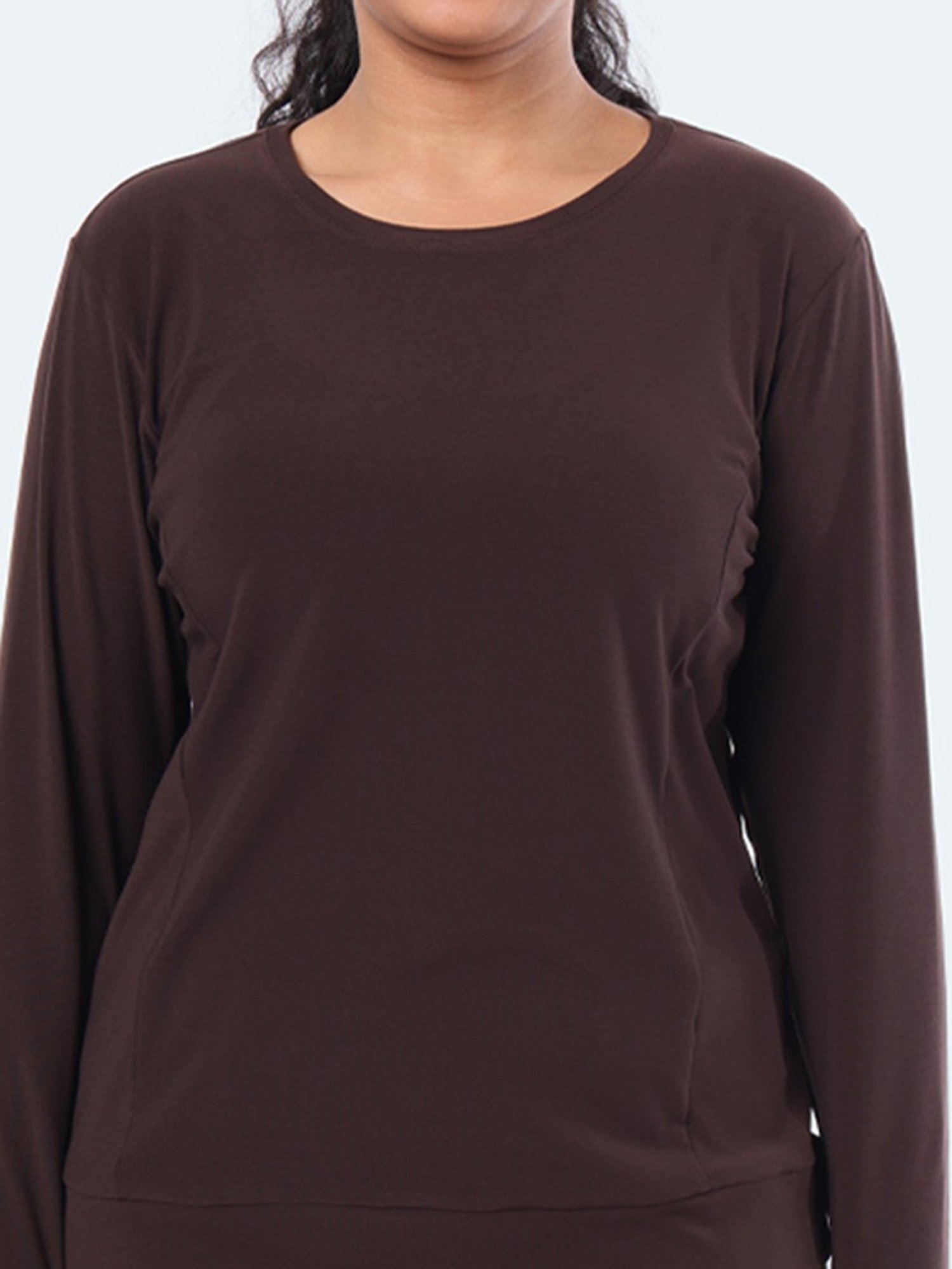 BlissClub Solid Women Round Neck Brown T-Shirt - Buy BlissClub Solid Women  Round Neck Brown T-Shirt Online at Best Prices in India