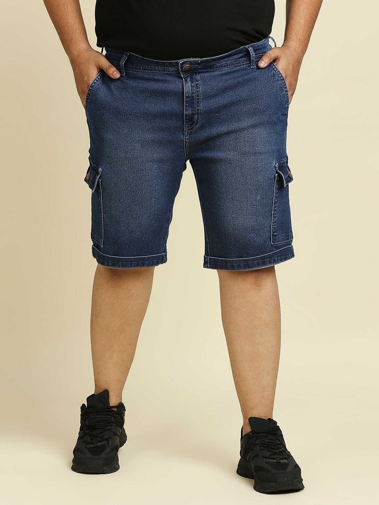 Plus Skinny Fit Stretch Denim Shorts