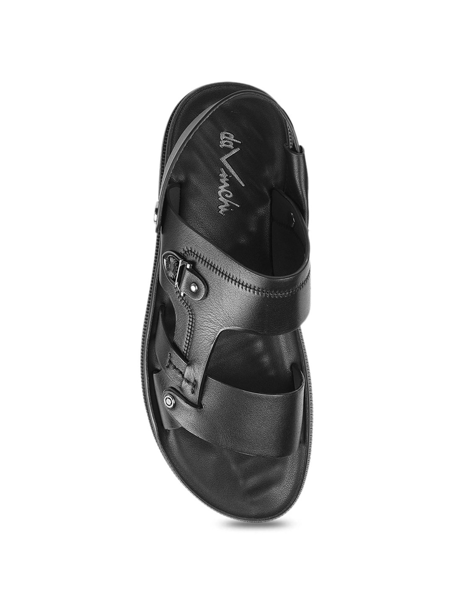 Buy Da Vinchi by Metro Men s Black Sling Back Sandals for Men at