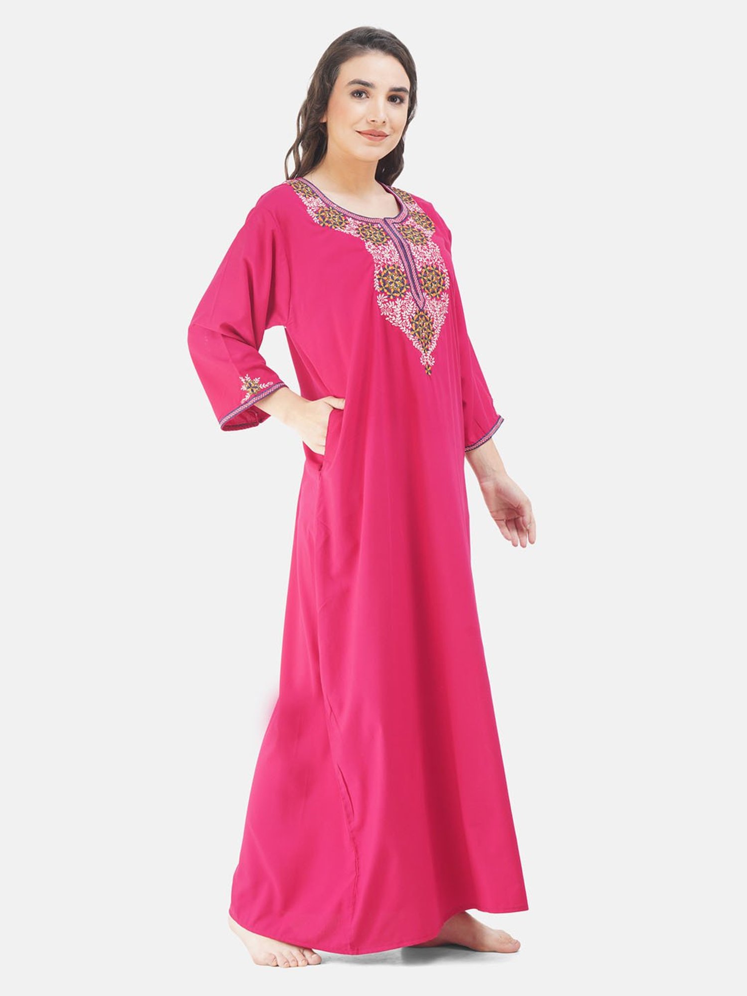 Buy KOI SLEEPWEAR Pink Embroidered Nighty for Women Online @ Tata CLiQ