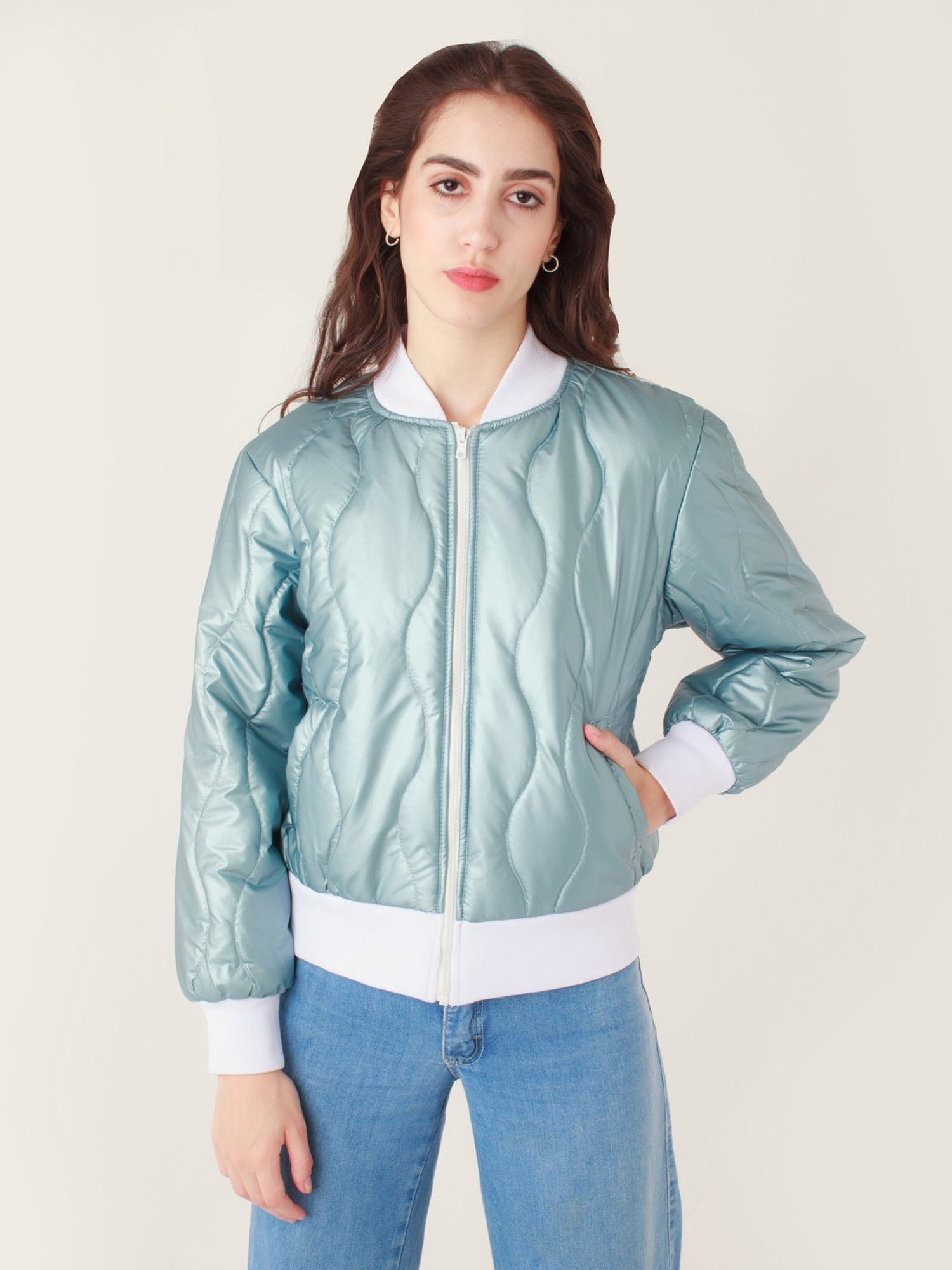 Veste Bomber Jacket in Light Grey – Avant Garde Paris