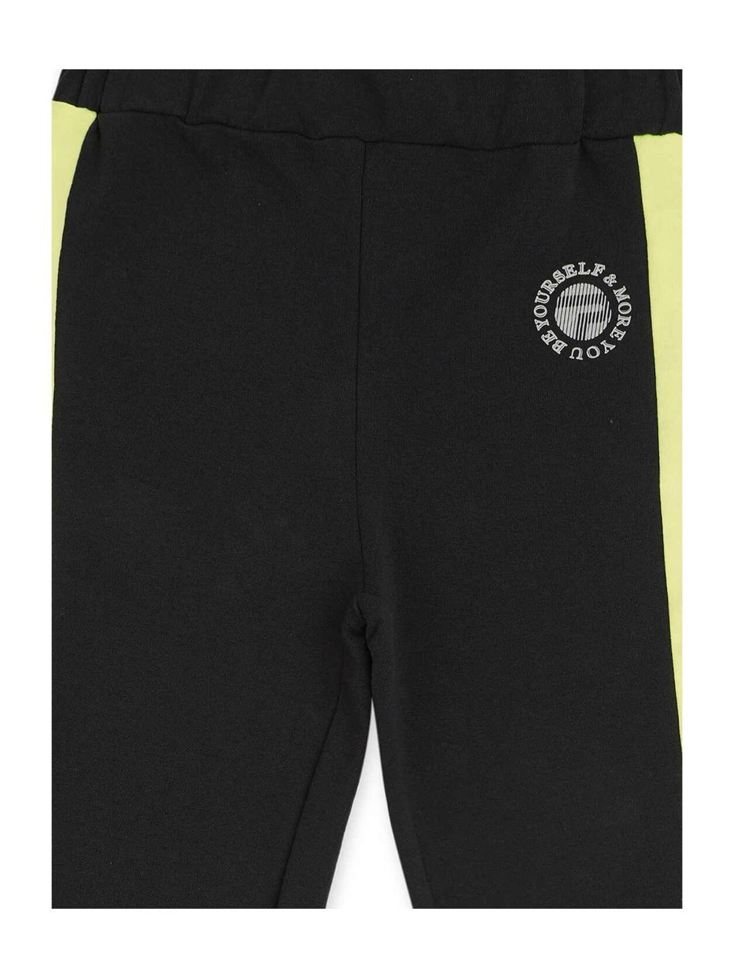 Kids Black Printed Sweatpants