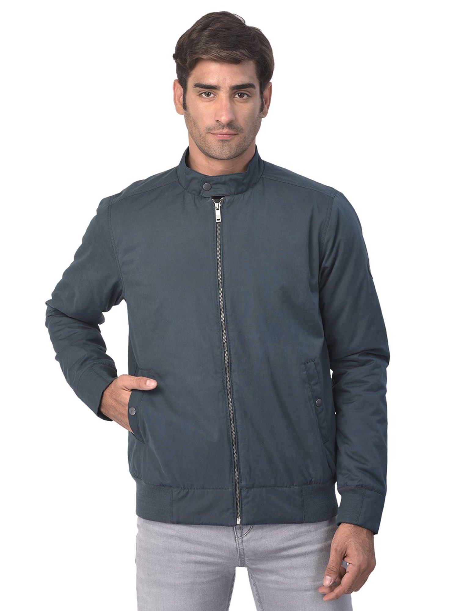 Buy Woodland Black Regular Fit High Neck Jacket for Men Online @ Tata CLiQ