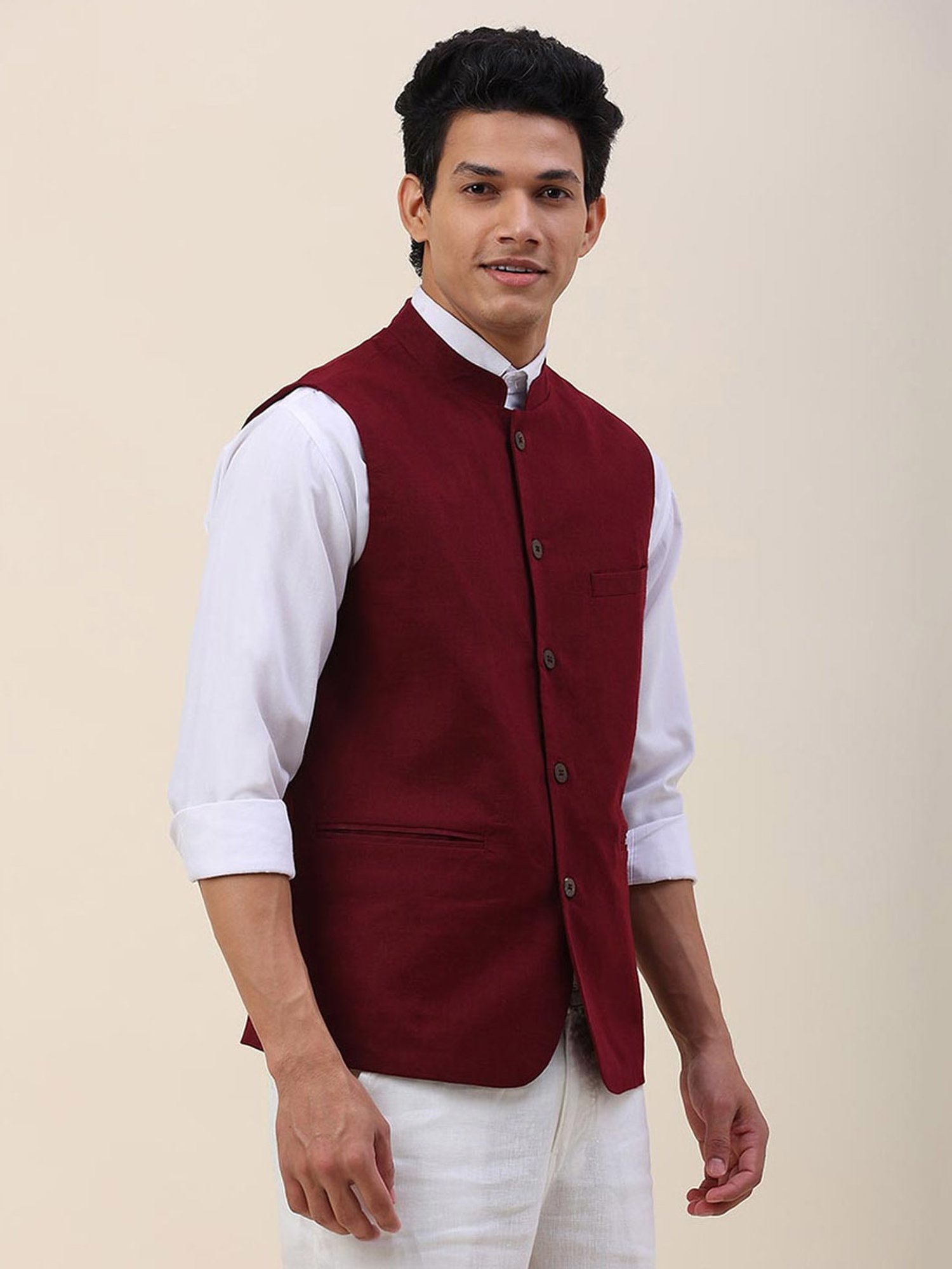 Buy Fabindia Men Firdaus Slim Fit Nehru Jacket Cotton_XS at Amazon.in