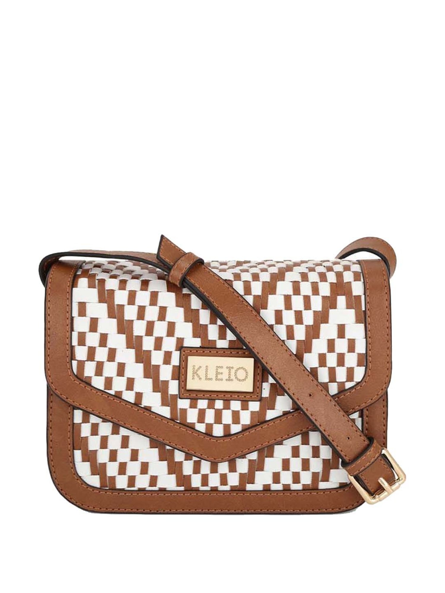 Buy KLEIO Tan Textured Small Satchel Handbag Online At Best Price