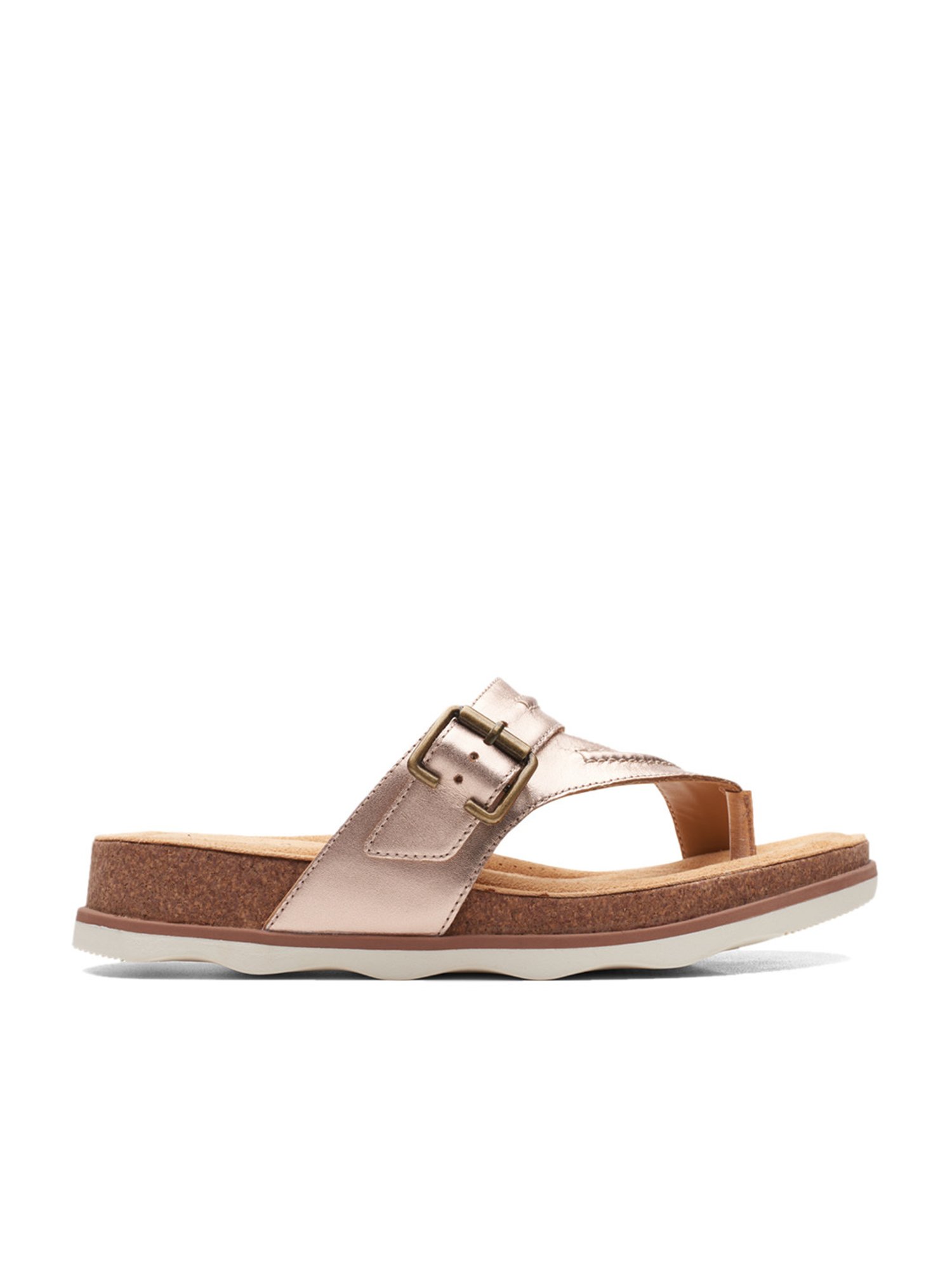 Clarks rose outlet gold flip flops