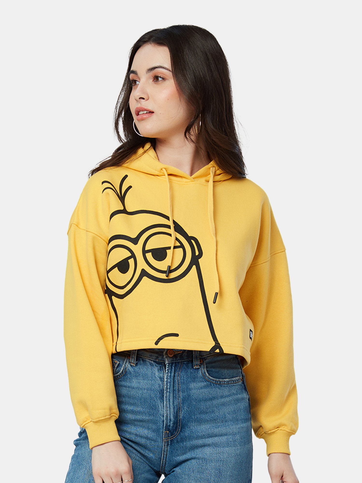 Buy The Souled Store Yellow Minions: Mood Printed Oversized Hoodie for  Women's Online @ Tata CLiQ