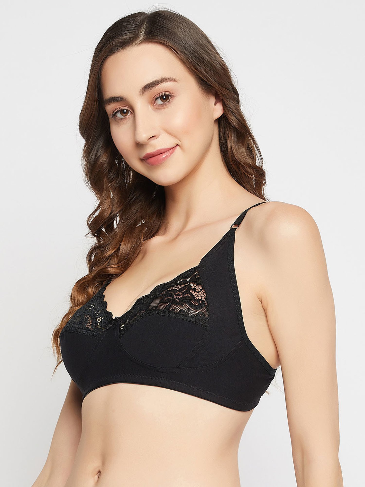 Buy Clovia Black Lace Full Coverage Non-Wired T-Shirt Bra for Women's Online  @ Tata CLiQ