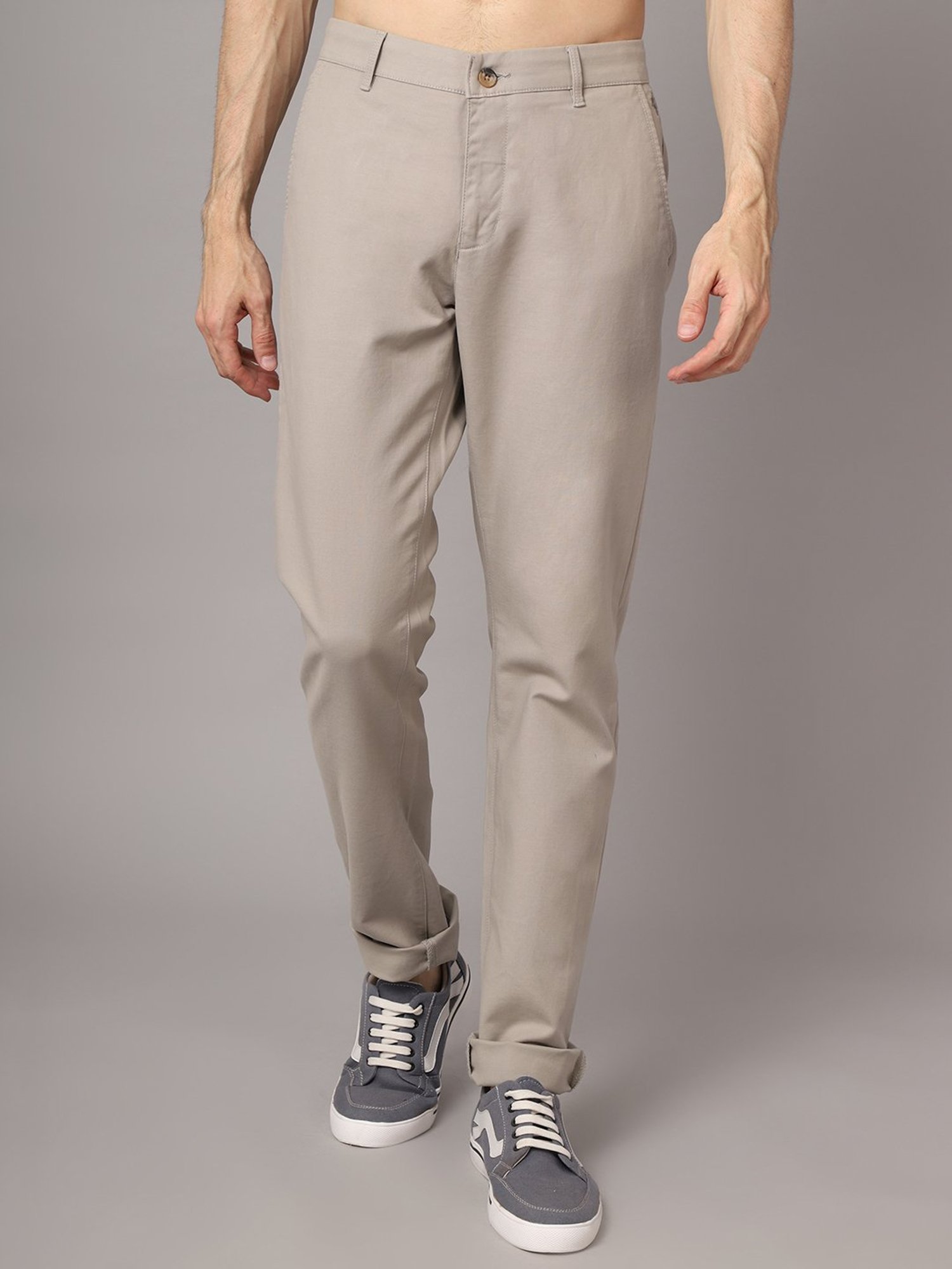 Buy Cantabil Khaki Regular Fit Flat Front Trousers for Mens Online  Tata  CLiQ