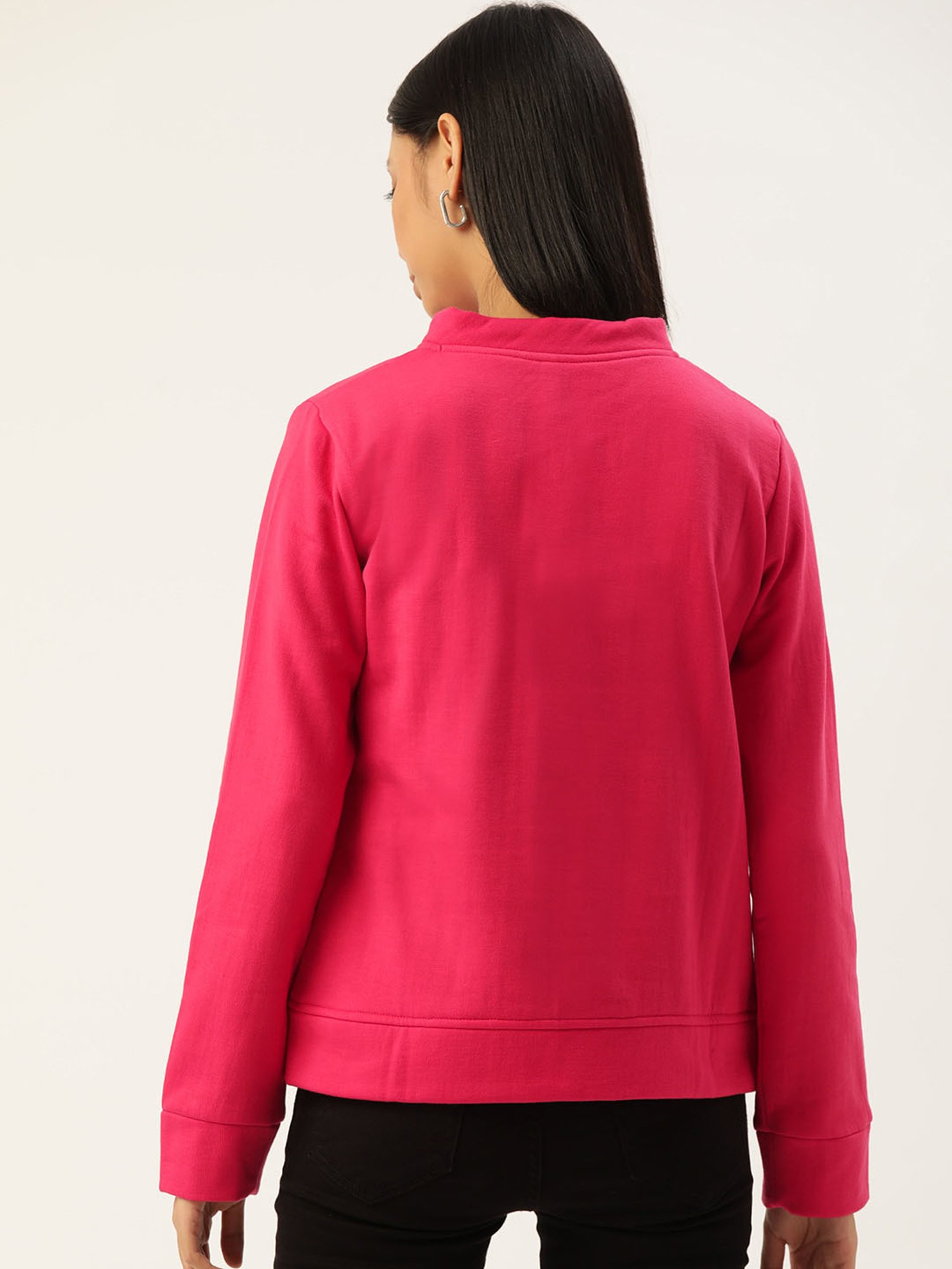 MADAME Pink Regular Fit Sweatshirt