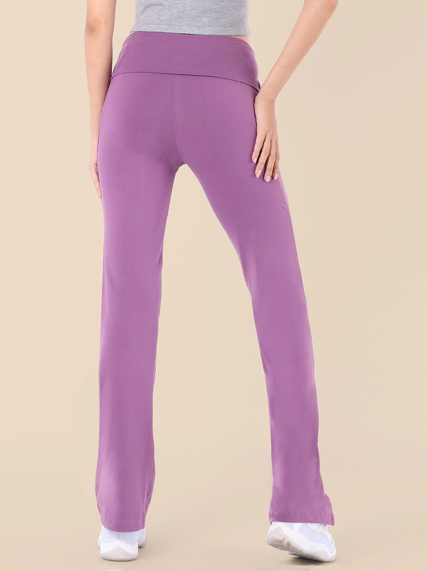 Buy Nite Flite Teal Cotton Mid Rise Yoga Pants for Women Online @ Tata CLiQ