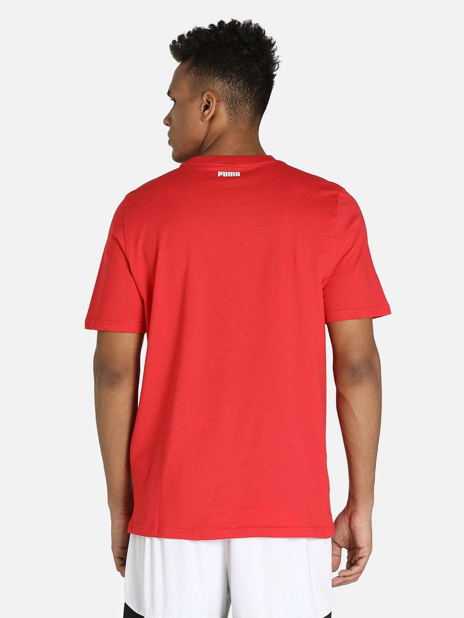 Men's Puma High Risk Red ESS+ Tape T-Shirt - 4XL