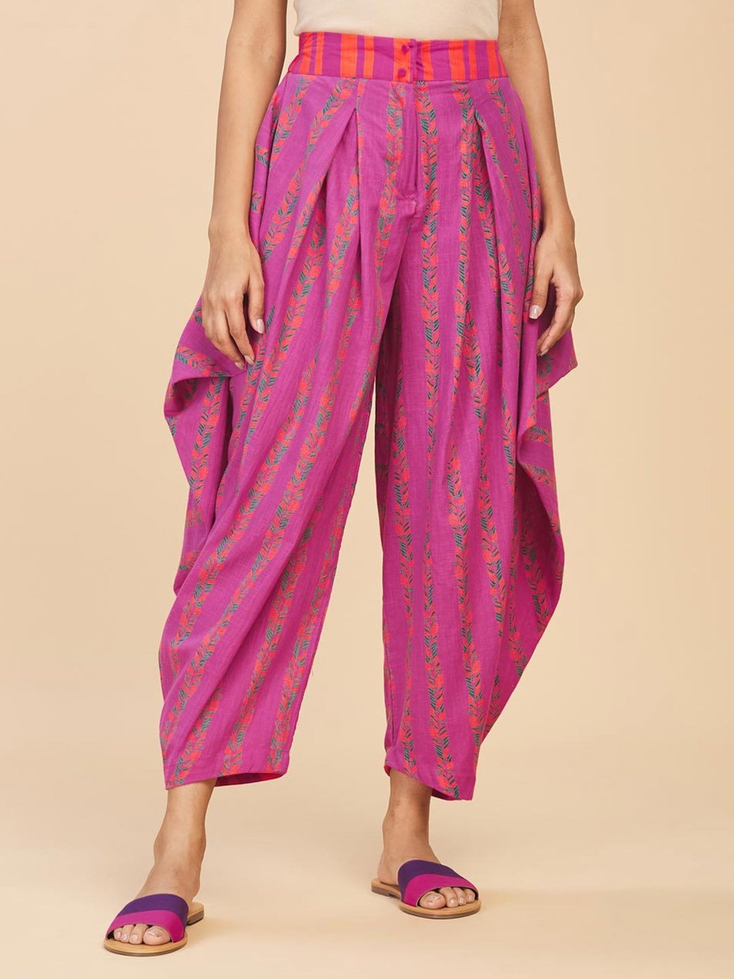 Fabindia Dhoti Pants : Buy Fabindia Peach Cotton Overlap Dhoti Online |  Nykaa Fashion