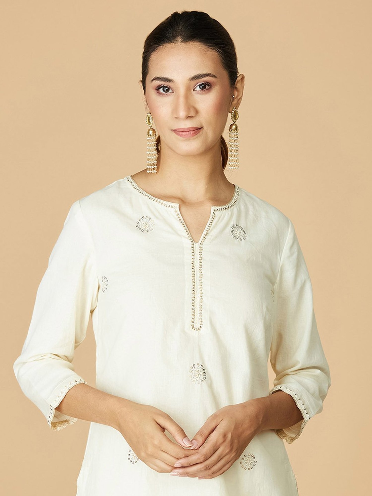 Jade handloom cotton silk kurta – GoCoop