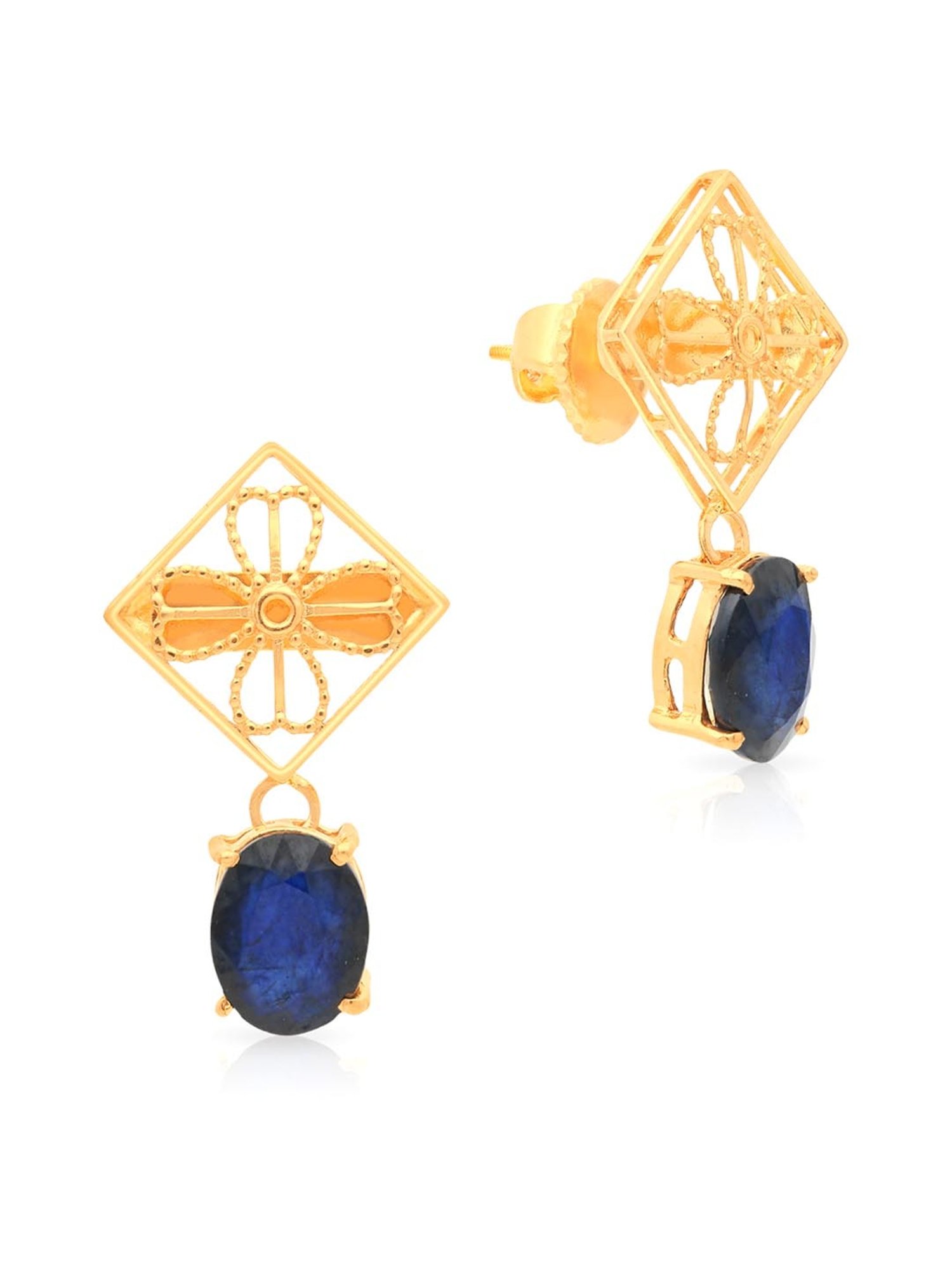 Marlena Blue Sapphire Earring Online Jewellery Shopping India | Yellow Gold  14K | Candere by Kalyan Jewellers