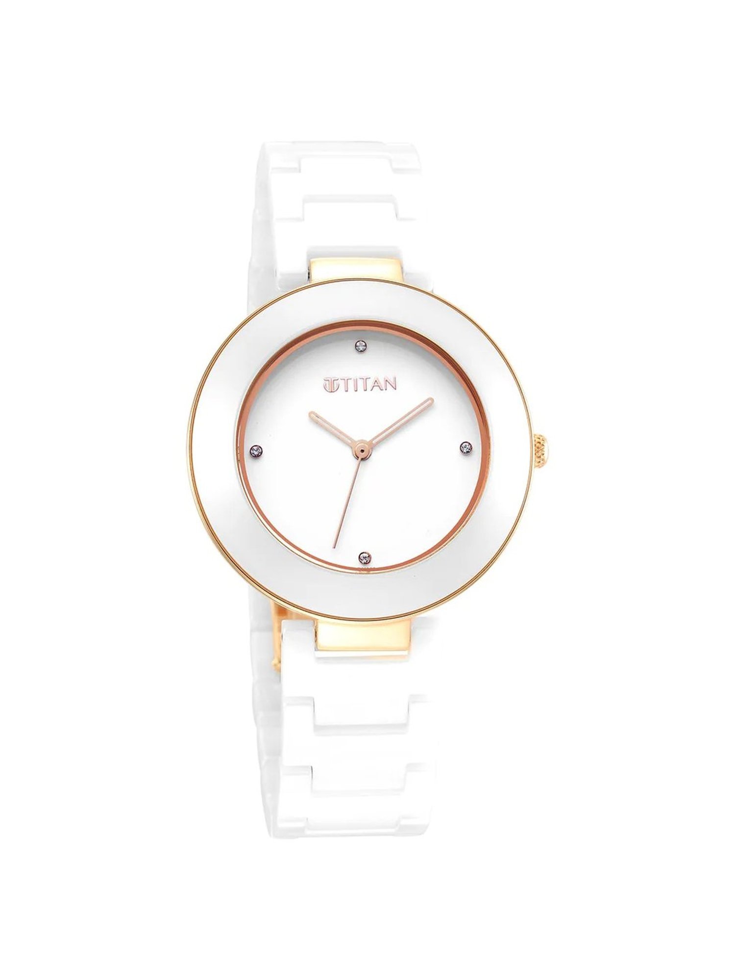 Amazon.com: Titan Women's Ceramic Analog White Dial Watch : Clothing, Shoes  & Jewelry