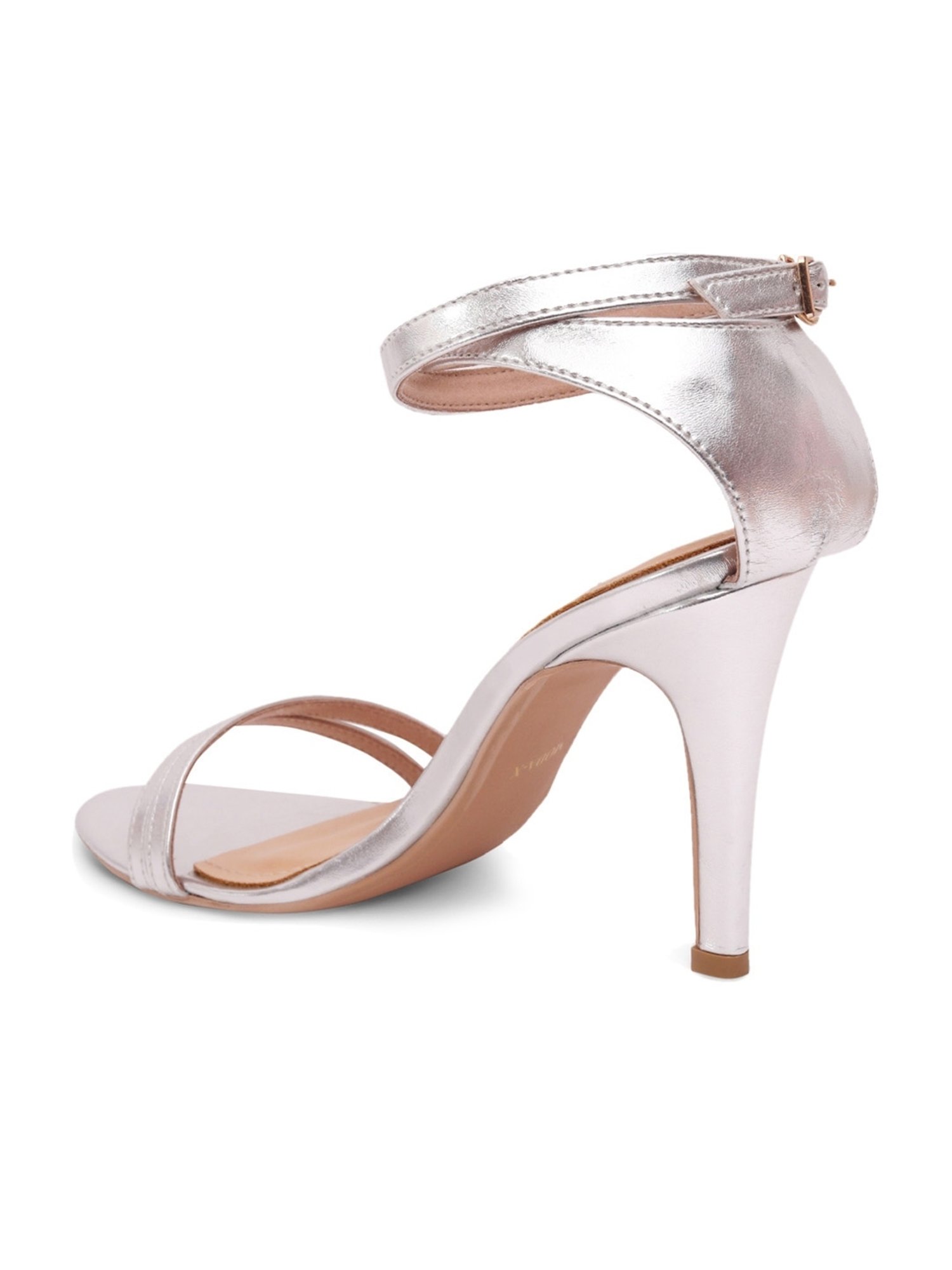 Silver ankle wrap discount heels