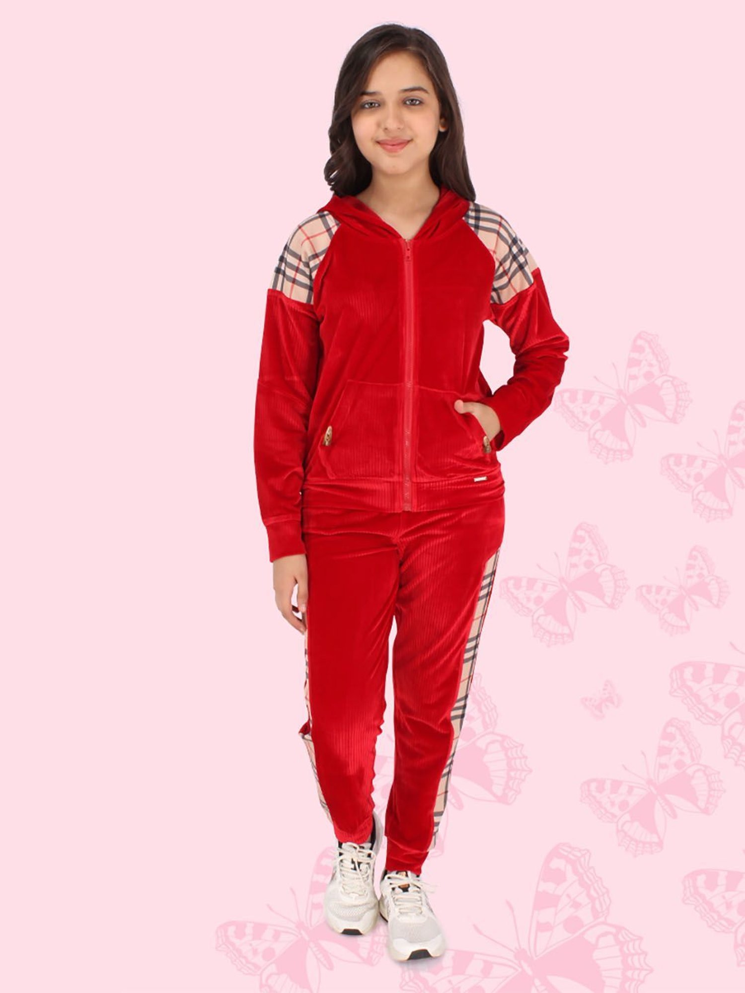 Girls shop red tracksuit