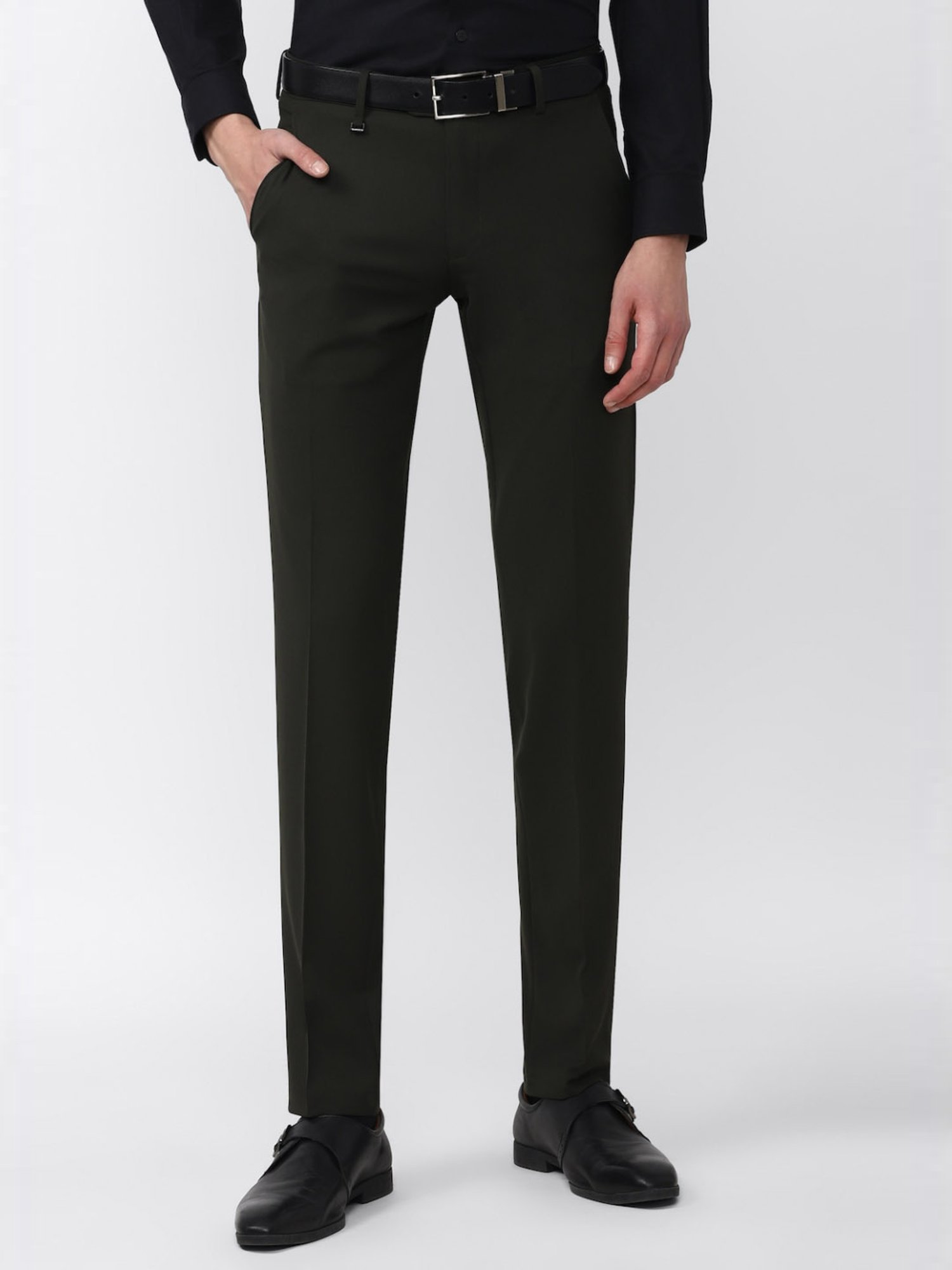 TechPro Textured Formal Trousers In Black Phoenix Fit Kol