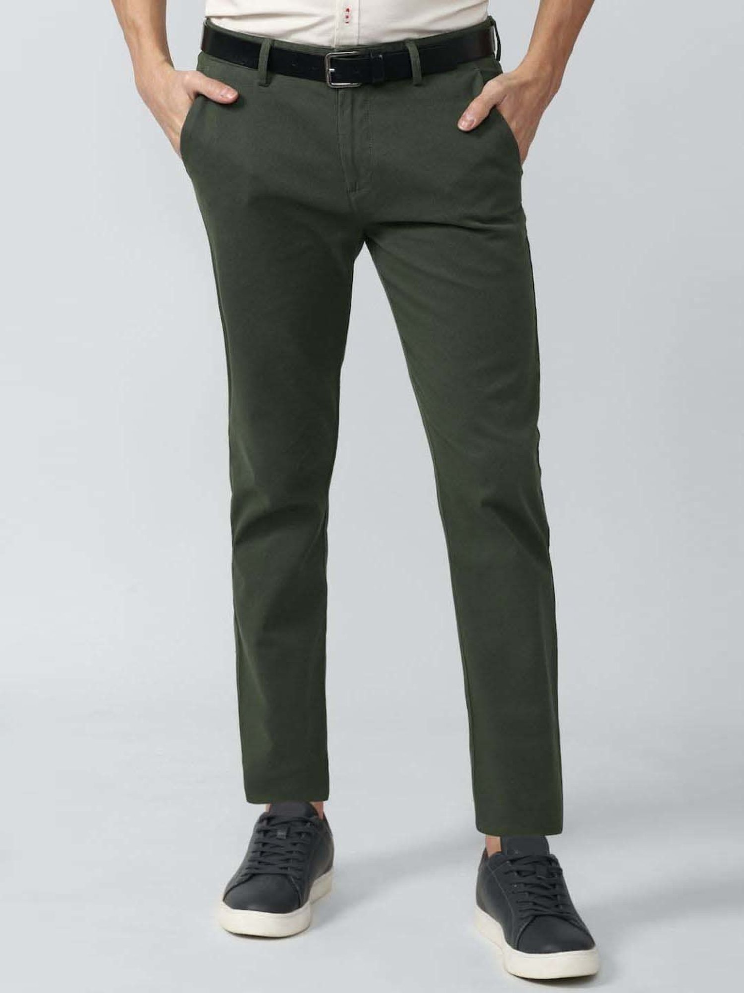 Buy Men Khaki Solid Regular Fit Trousers Online  194655  Peter England