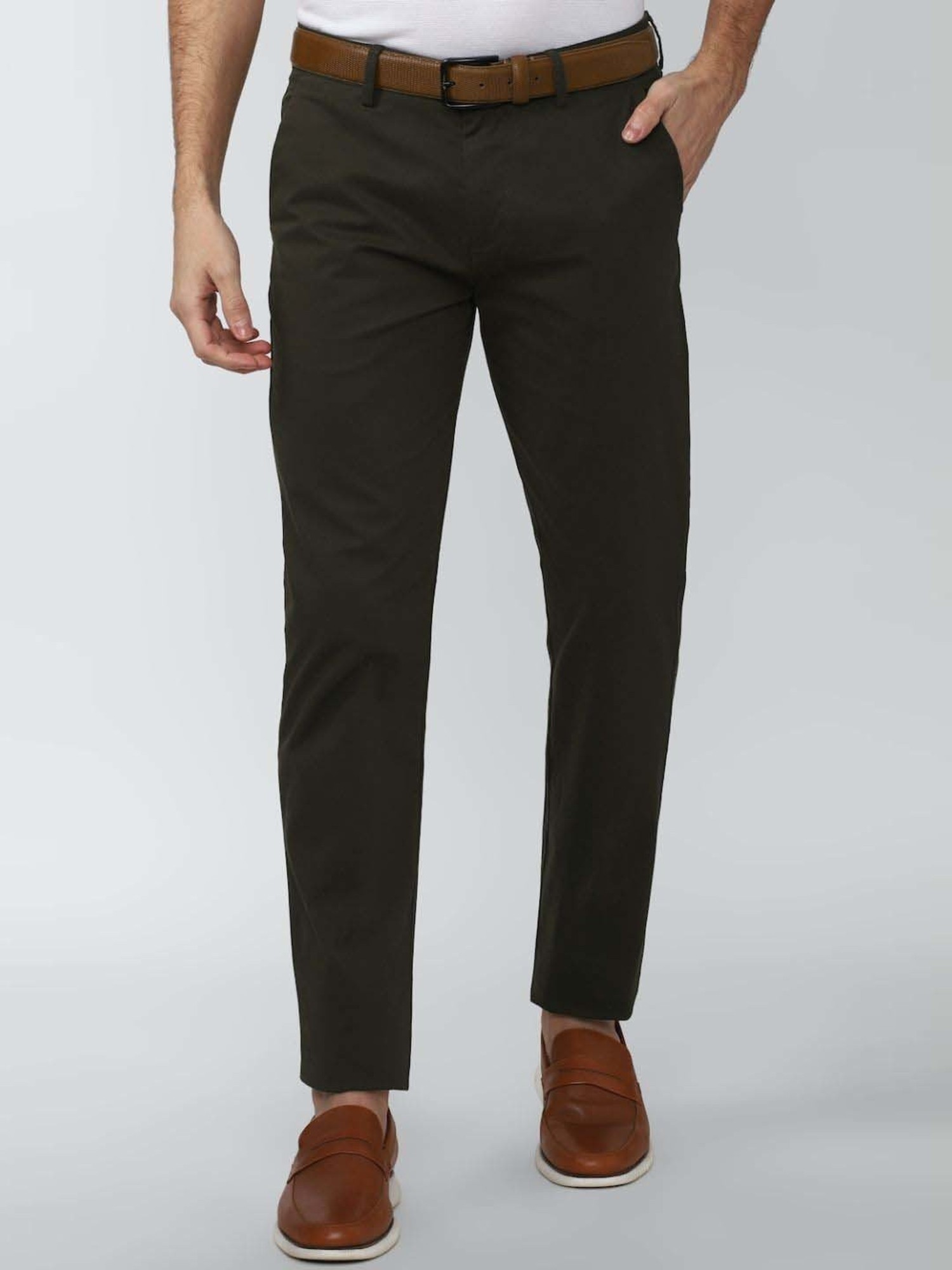 Buy Peter England Grey Slim Fit Flat front trouser for Mens Online  Tata  CLiQ