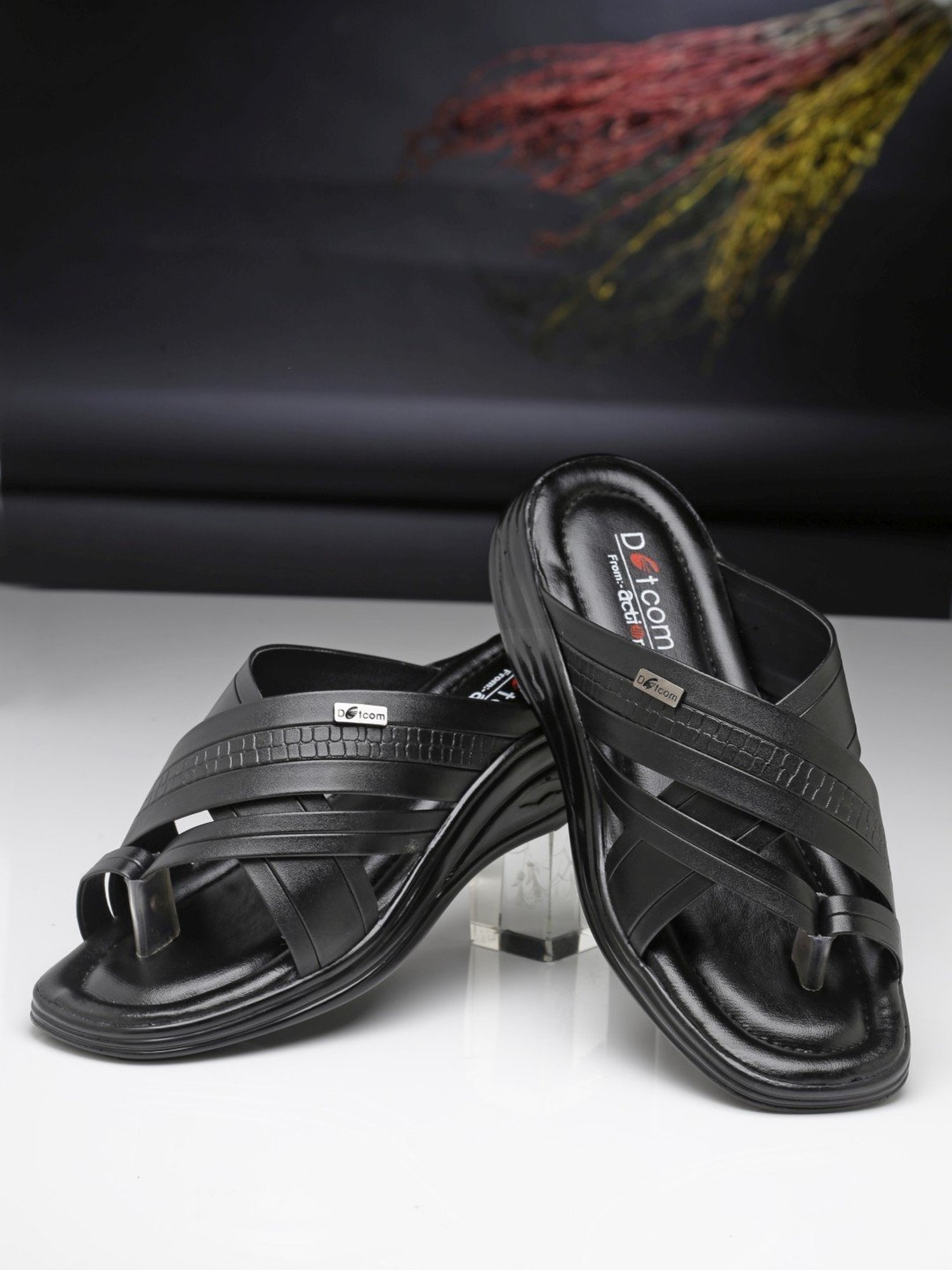 Buy Action Men s Black Toe Ring Sandals for Men at Best Price