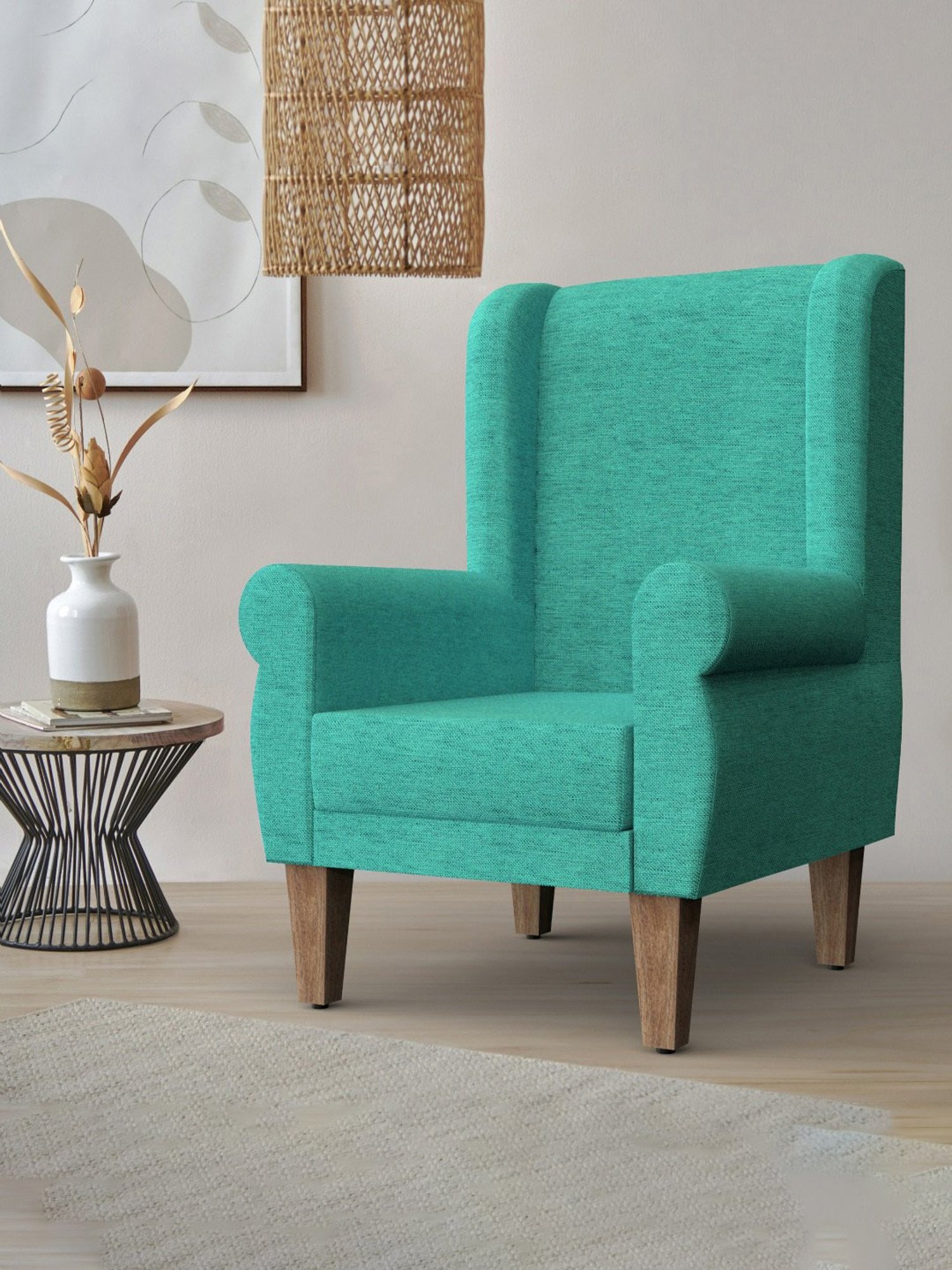 Teal best sale wingback chair