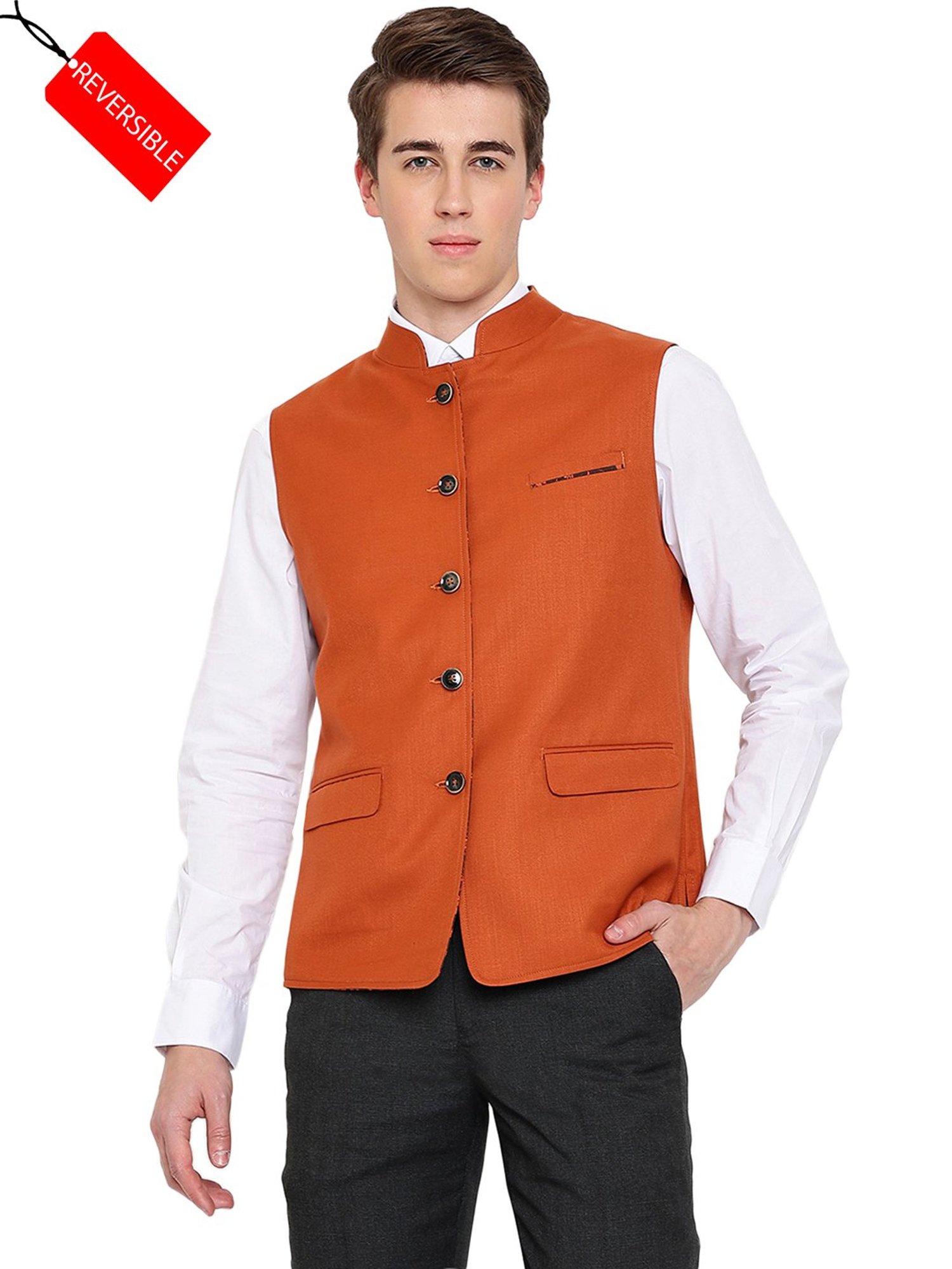 Buy Reversible Black and Pink Men Nehru Jacket Pure Cotton Handloom for  Best Price, Reviews, Free Shipping