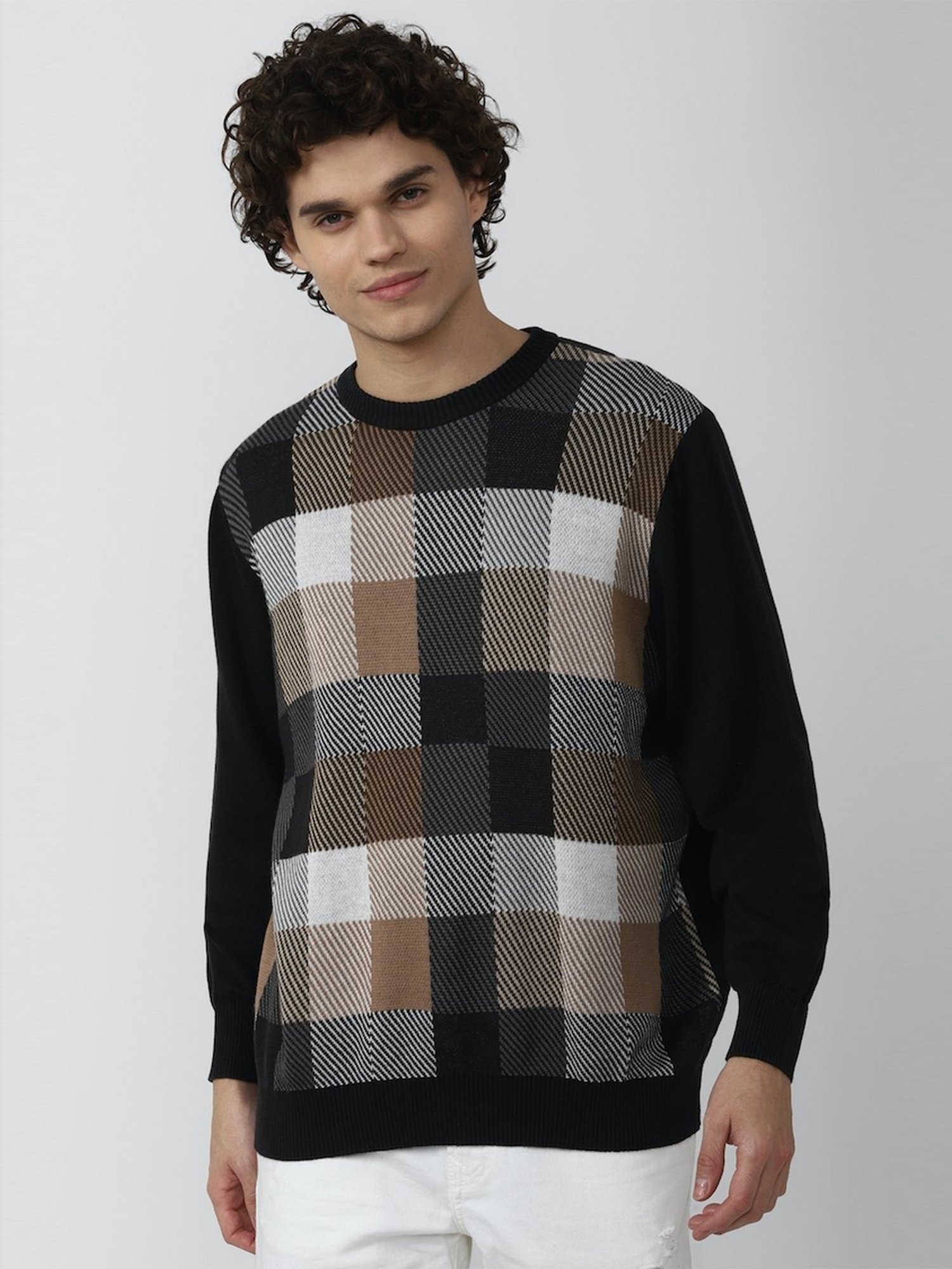 Forever 21 checkered sweater sale