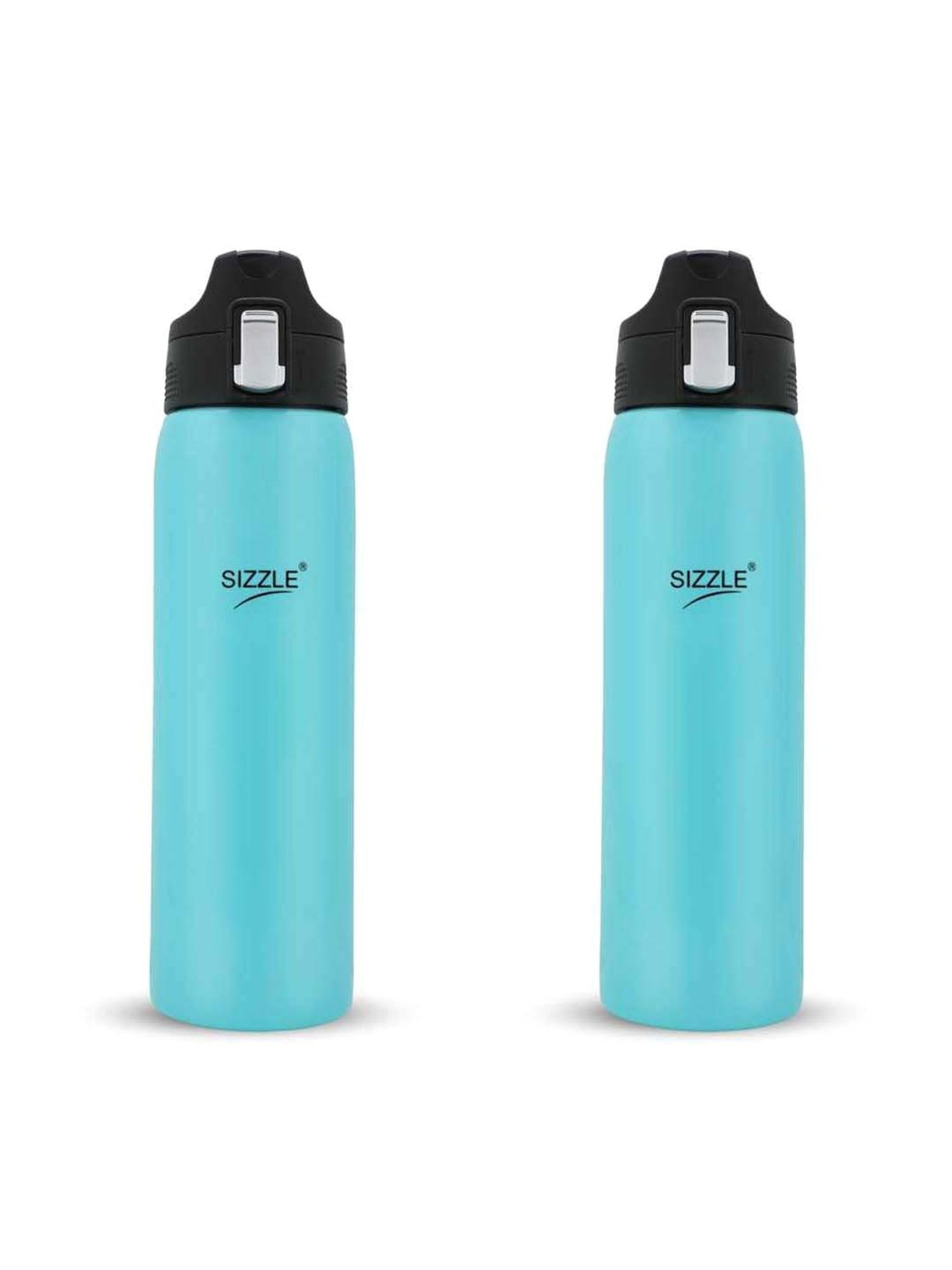 Buy Sizzle Blue & Black Fridge Water Bottle (1 L) - Set of 2 at