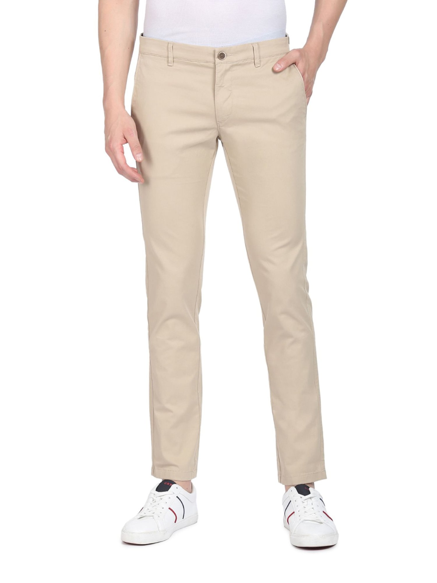 Buy US POLO ASSN Mens Slim Fit Casual Trousers USTROC0014Beige30 at  Amazonin