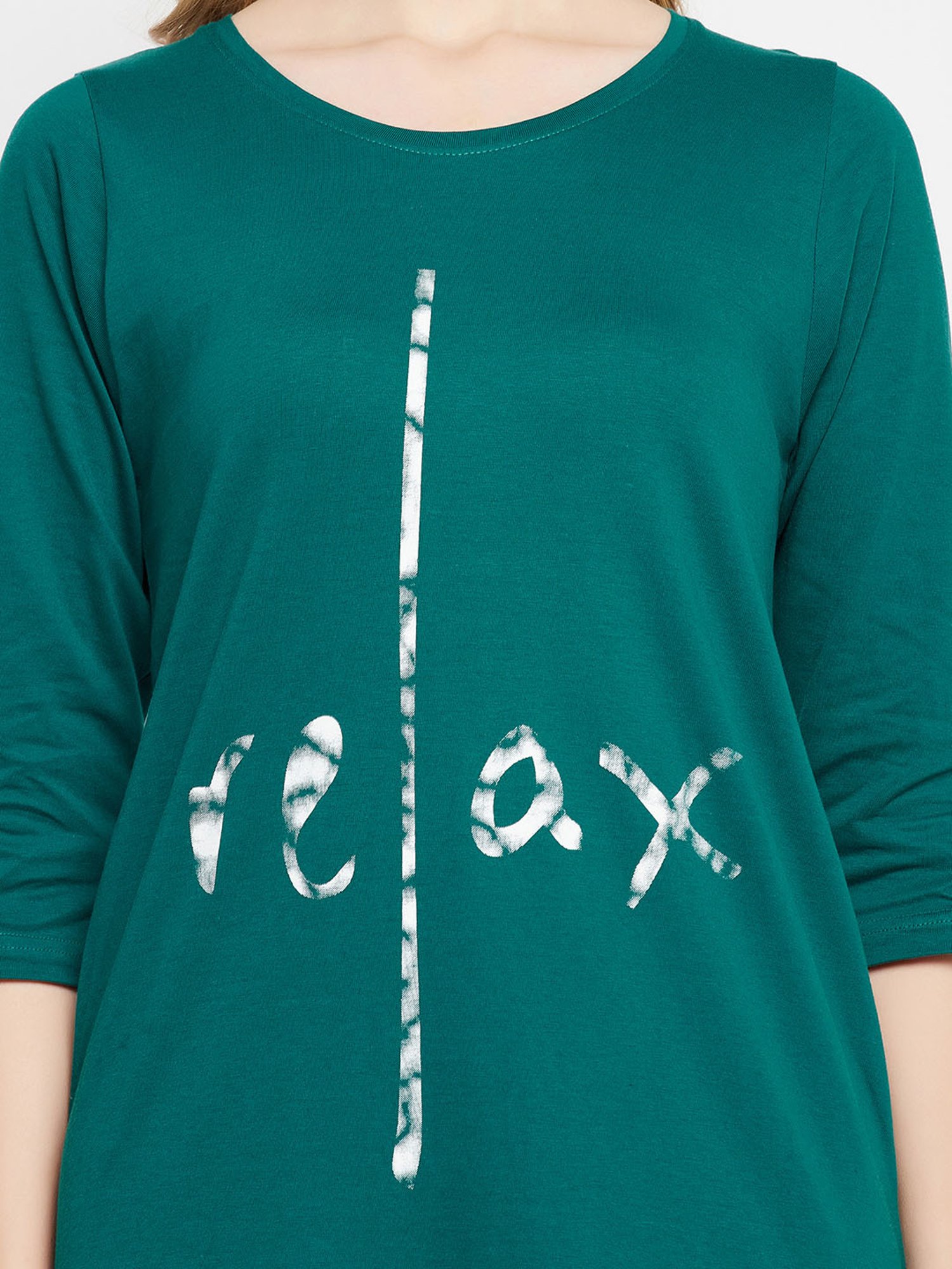 Clovia Cotton Sleep Shirt - Green