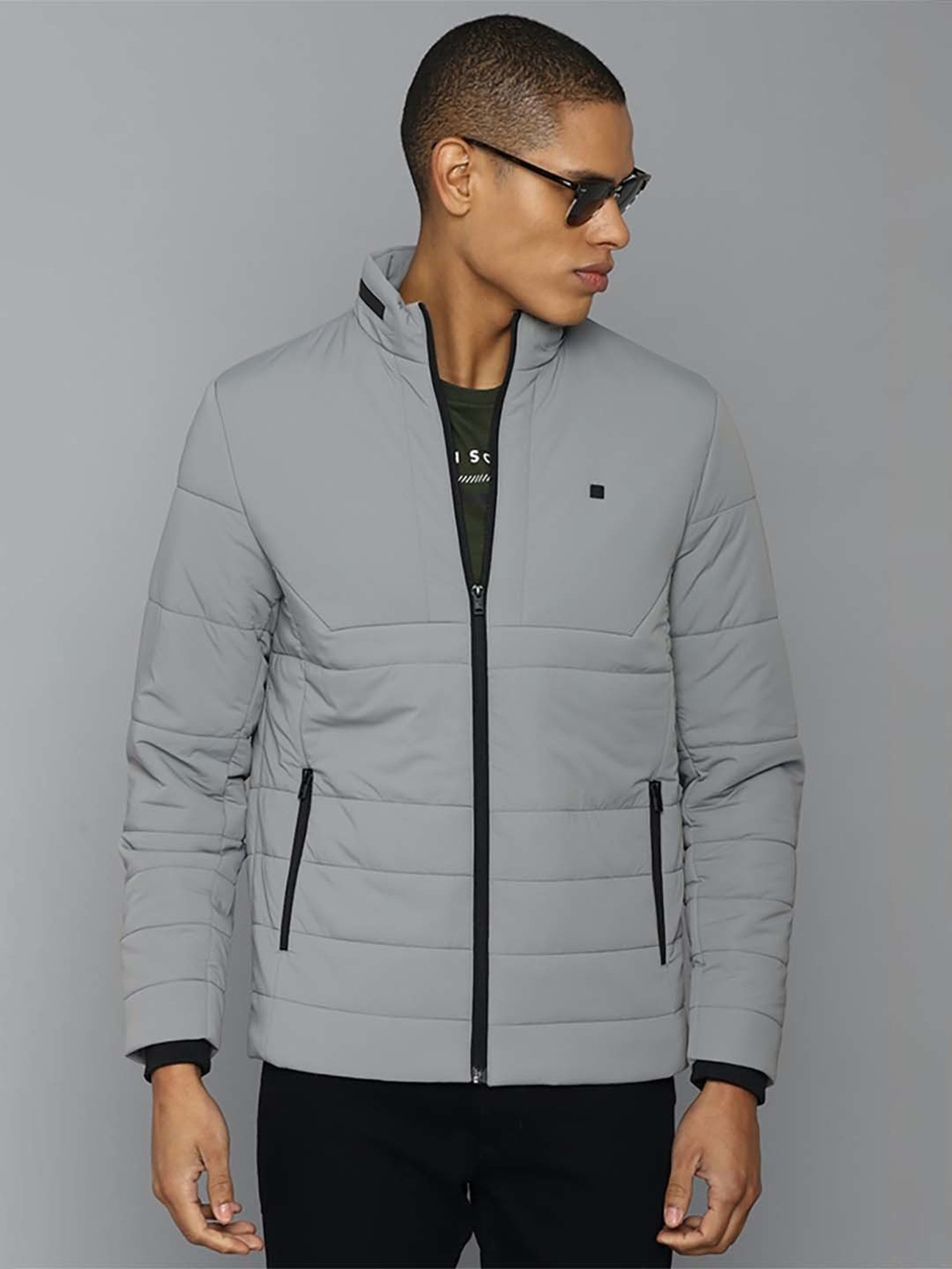 Buy Men Grey Solid Full Sleeves Casual Jacket Online - 663730 | Allen Solly