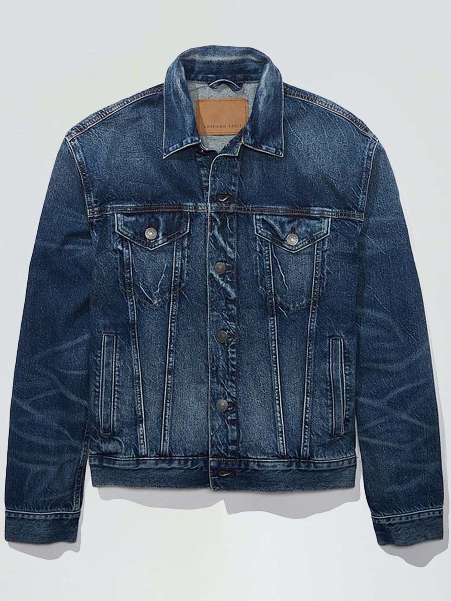 Buy AE '90s Boyfriend Medium Wash Denim Jacket online | American Eagle  Outfitters Qatar