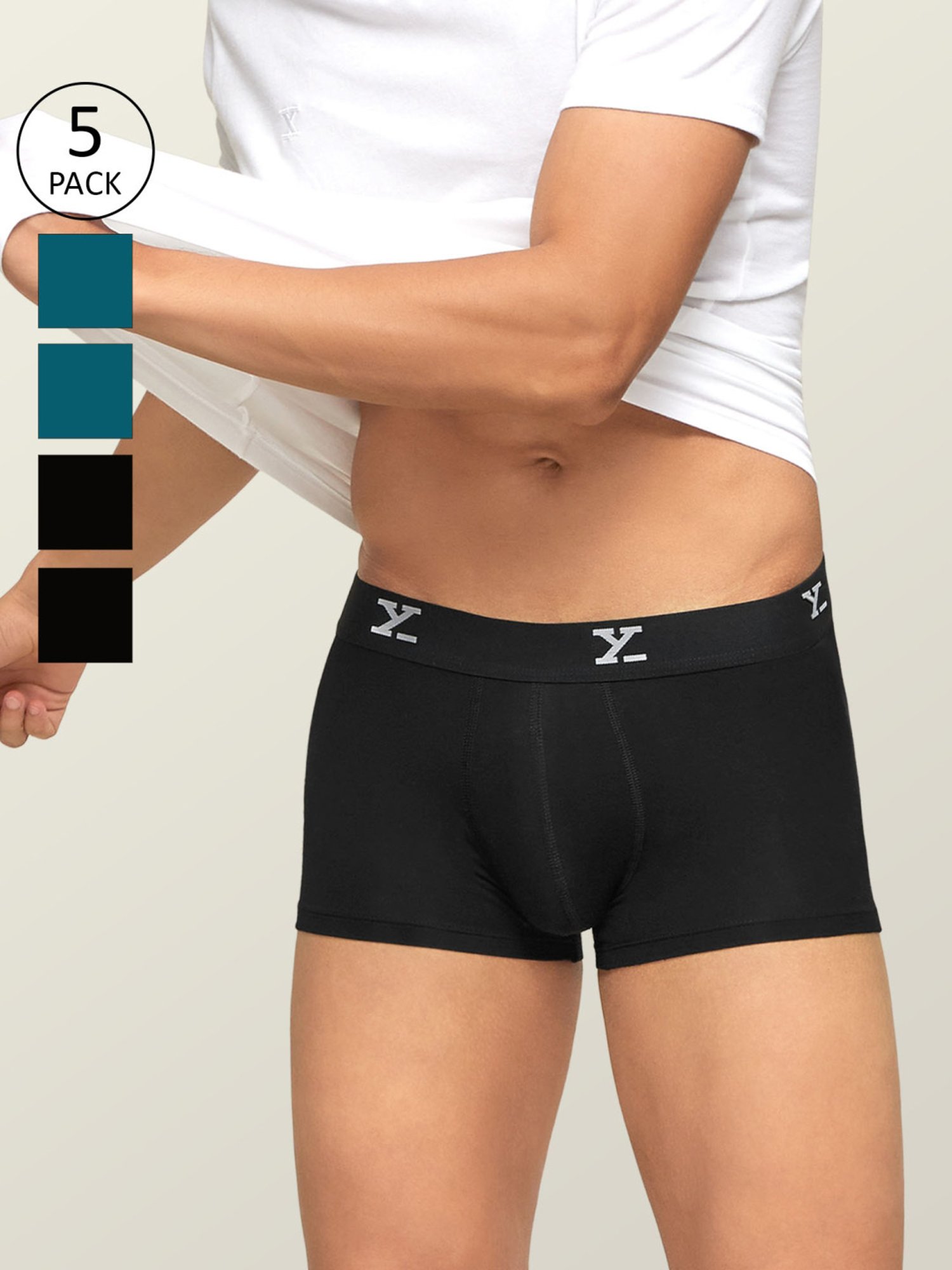 Buy XYXX Multicolor Regular Fit Trunks - Pack Of 5 for Mens Online