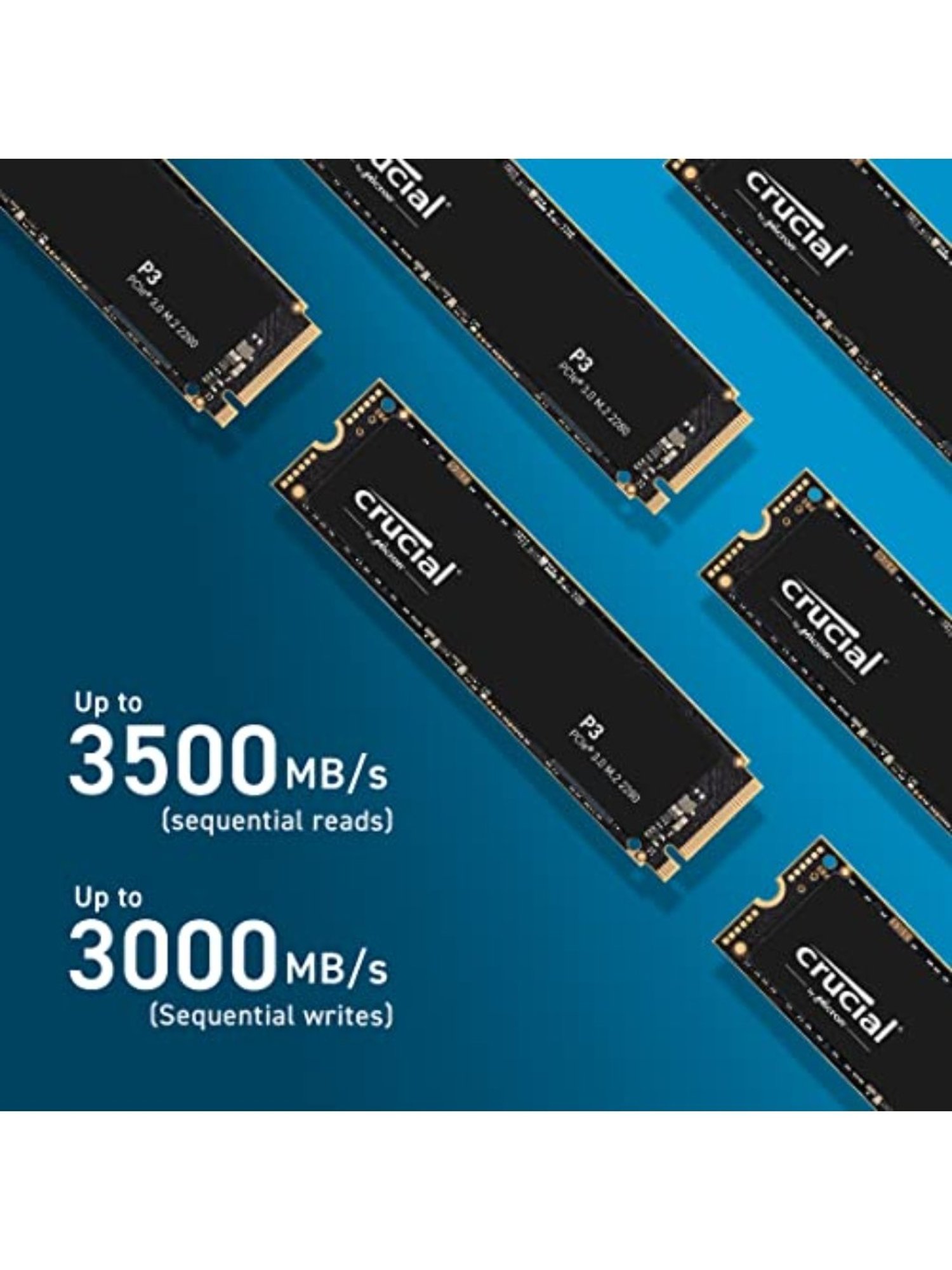 Crucial Ssd NVME 500GB P3 at best price in Mumbai by U V Infotech