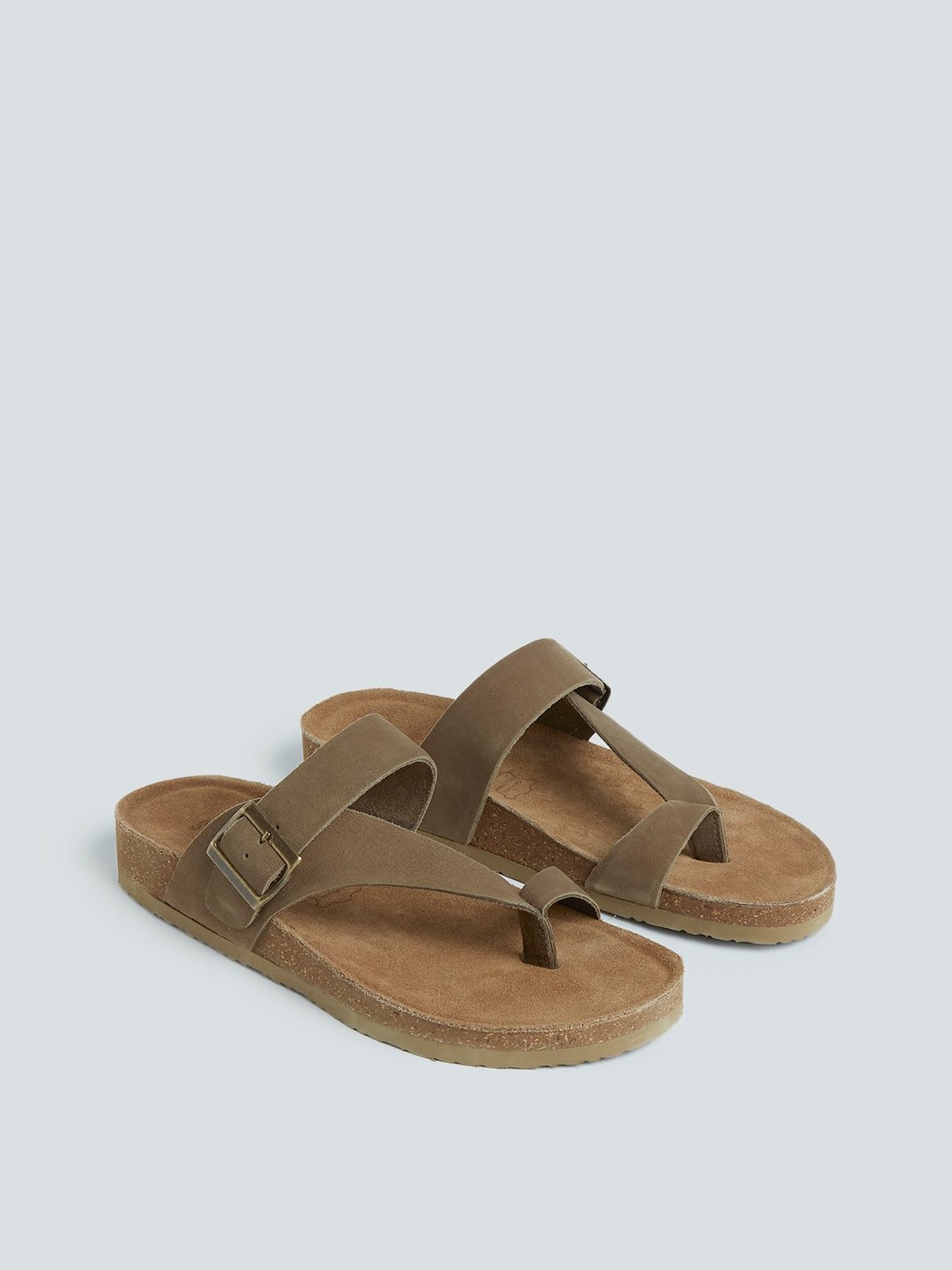 Suede leather slip online on sandals