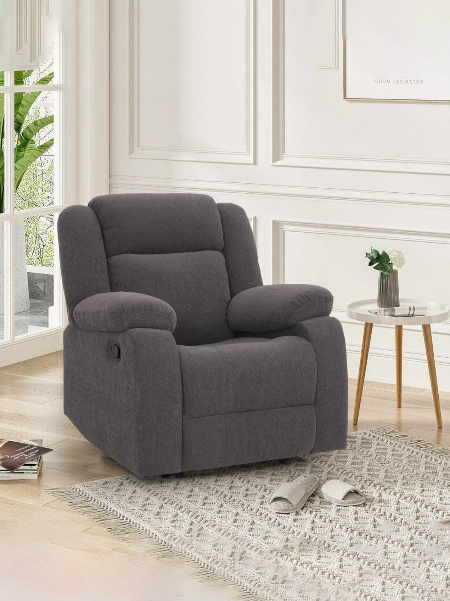 Gray best sale recliner chair