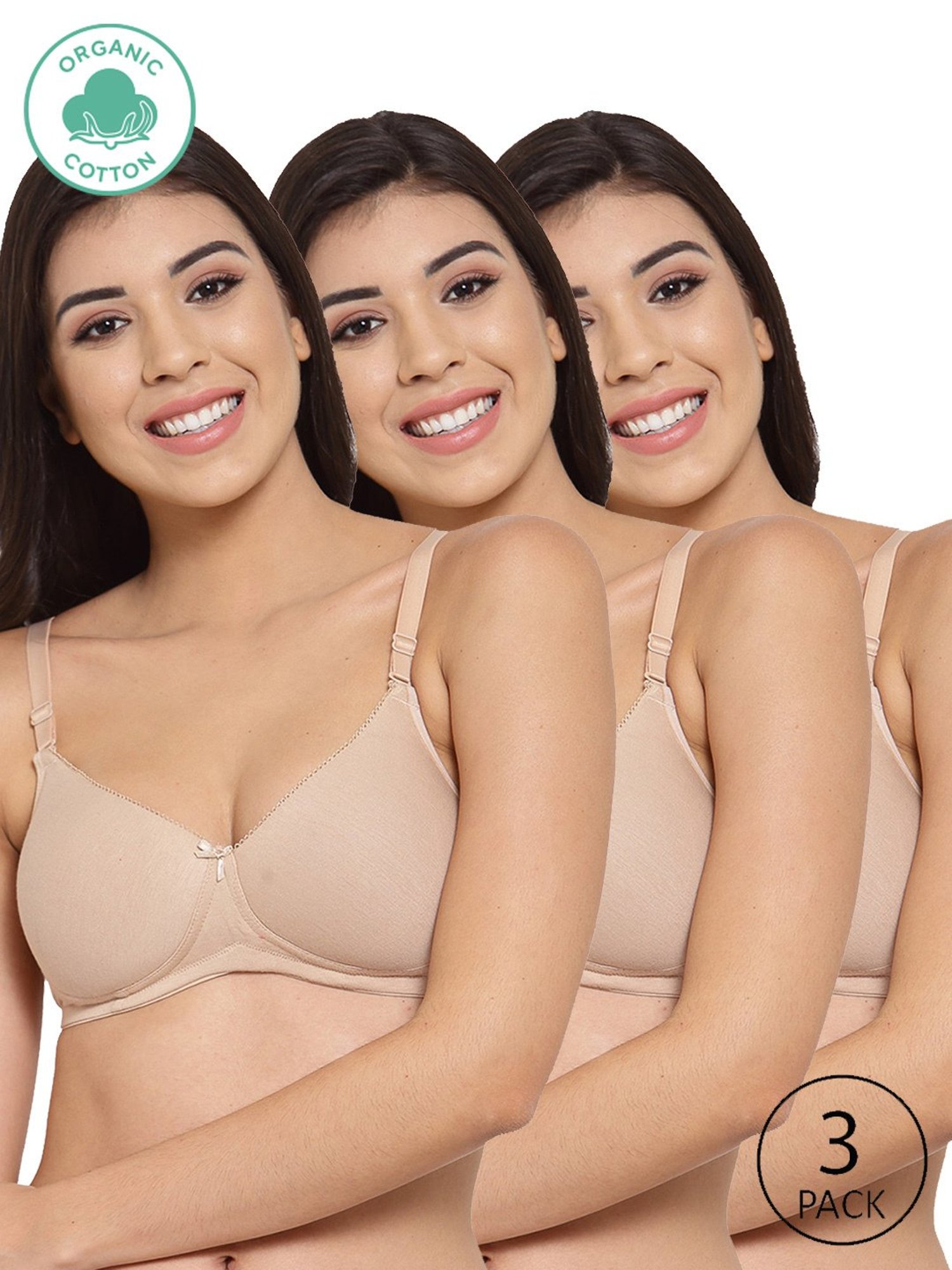 Buy Inner Sense Beige Full Coverage Backless Bra - Pack of 3 for Women's  Online @ Tata CLiQ