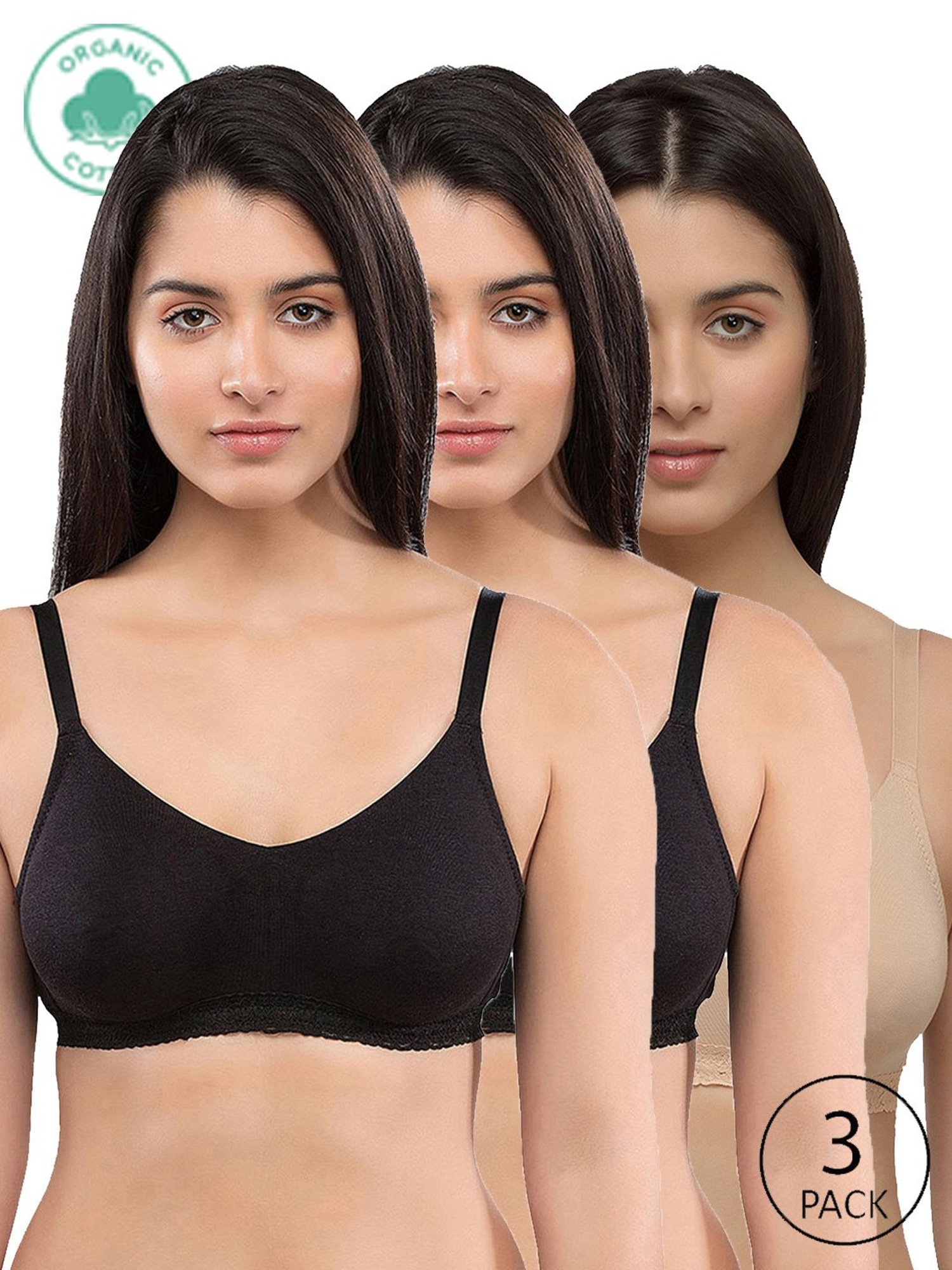 Buy Inner Sense Black Non Wired Padded T-shirt Bra for Women Online @ Tata  CLiQ
