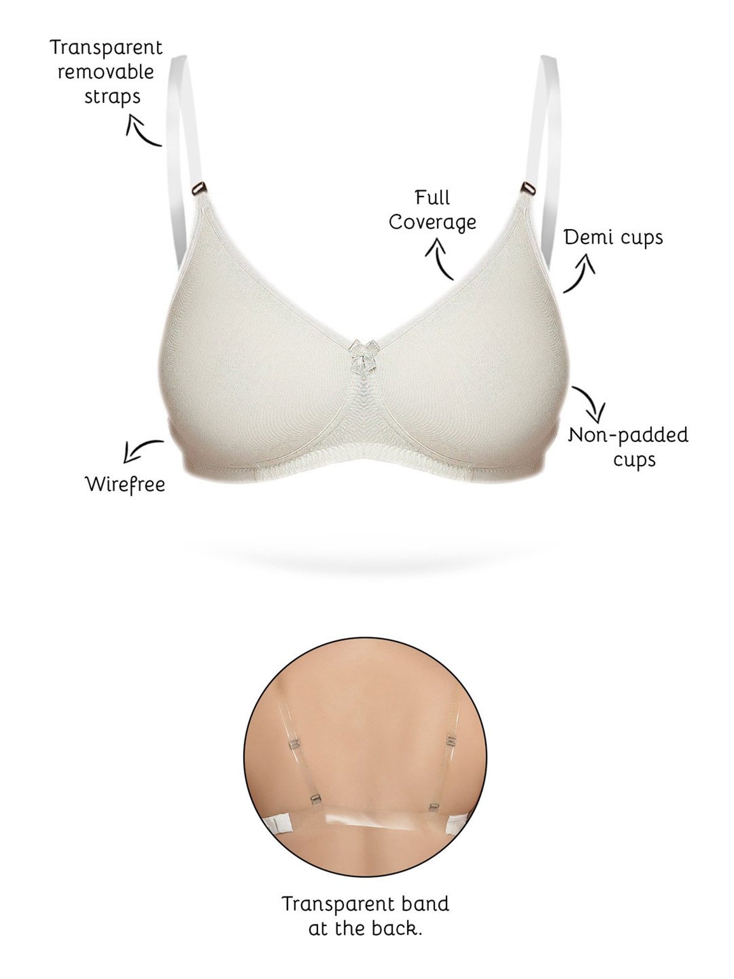 Wunderlove by Westside Cream Invisible Lace Bra