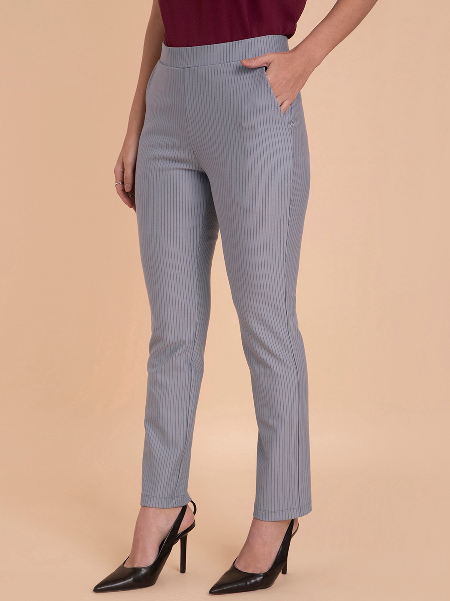 Women Stripe Trousers - Buy Women Stripe Trousers online in India