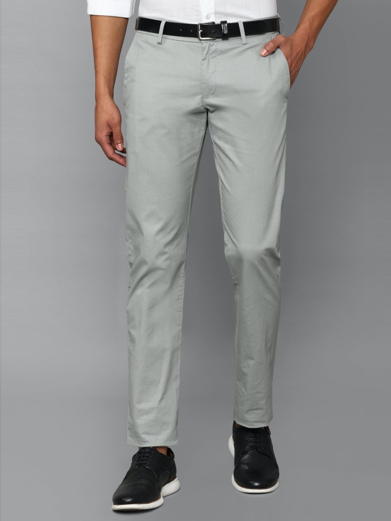 Buy Blackberrys Mens Textured Grey Trousers Online