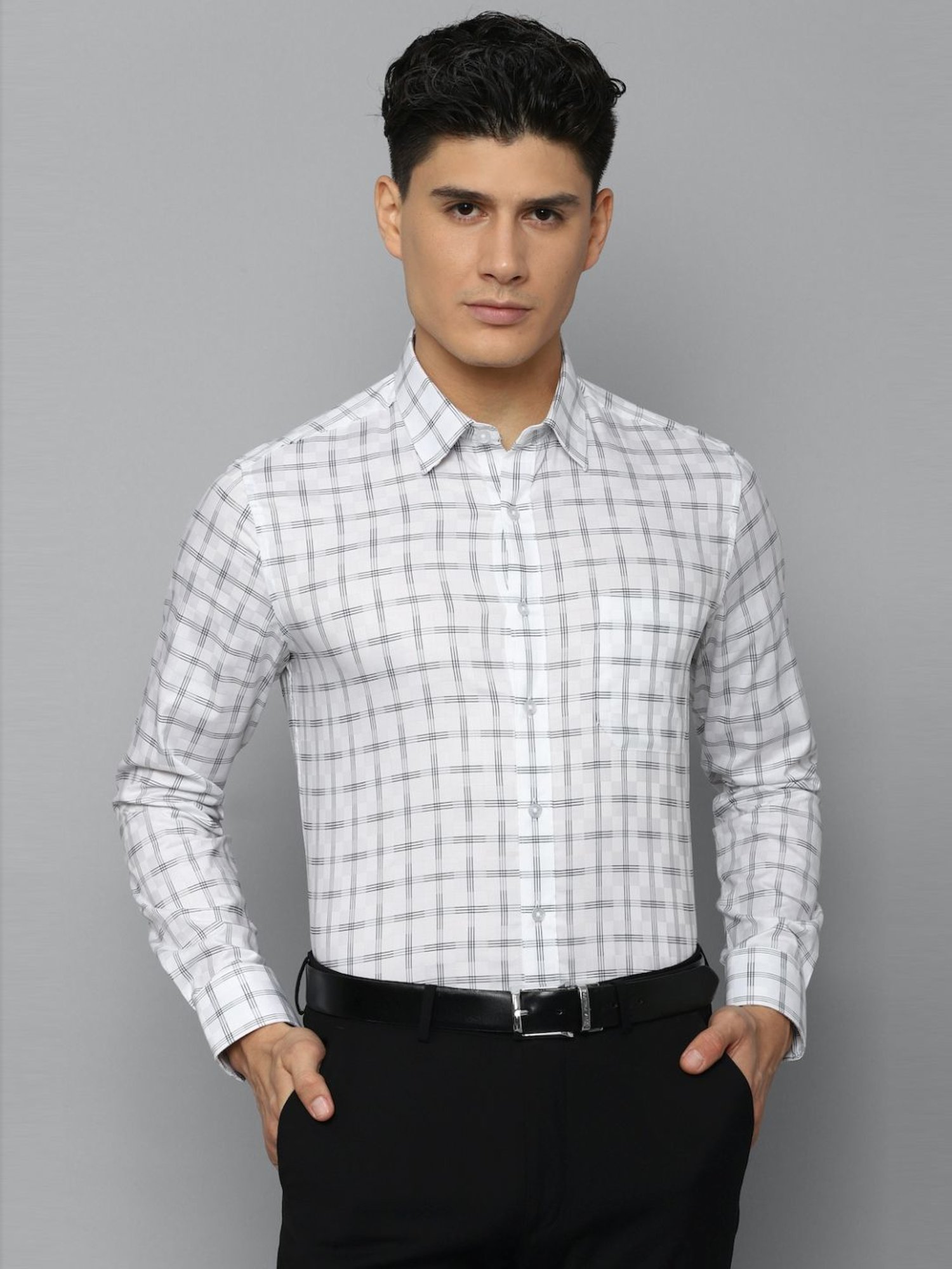 Buy Louis Philippe Grey Slim Fit Checks Three Piece Suit for Mens Online @  Tata CLiQ