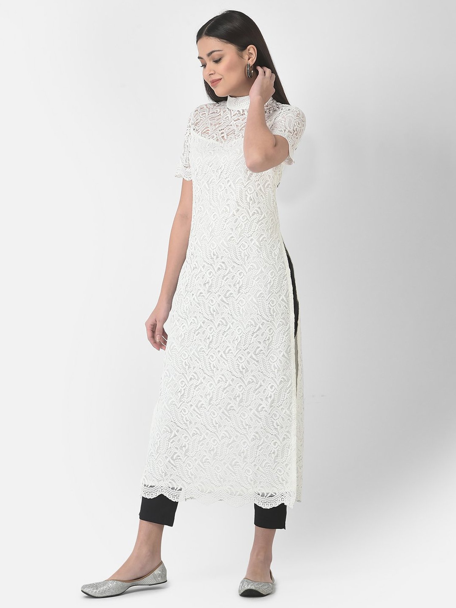 Buy online White Colour Net Kurti from Kurta Kurtis for Women by Shri  Krishna Design for ₹599 at 25% off | 2024 Limeroad.com
