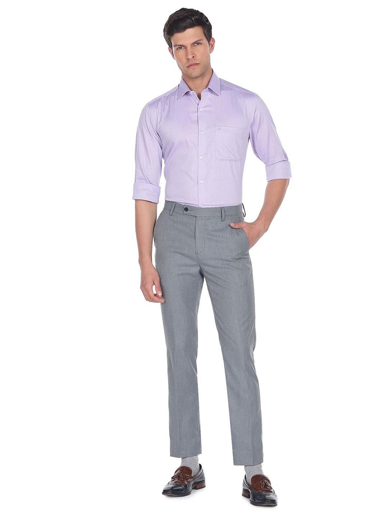 Park Avenue Formal Shirts  Buy Park Avenue Purple Solid Shirt Online   Nykaa Fashion