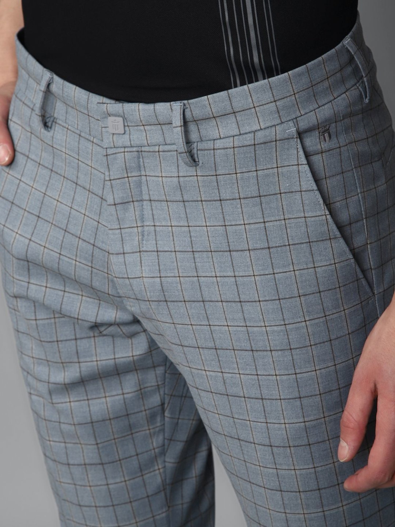 Buy Louis Philippe Sport Grey Slim Fit Trousers for Mens Online @ Tata CLiQ