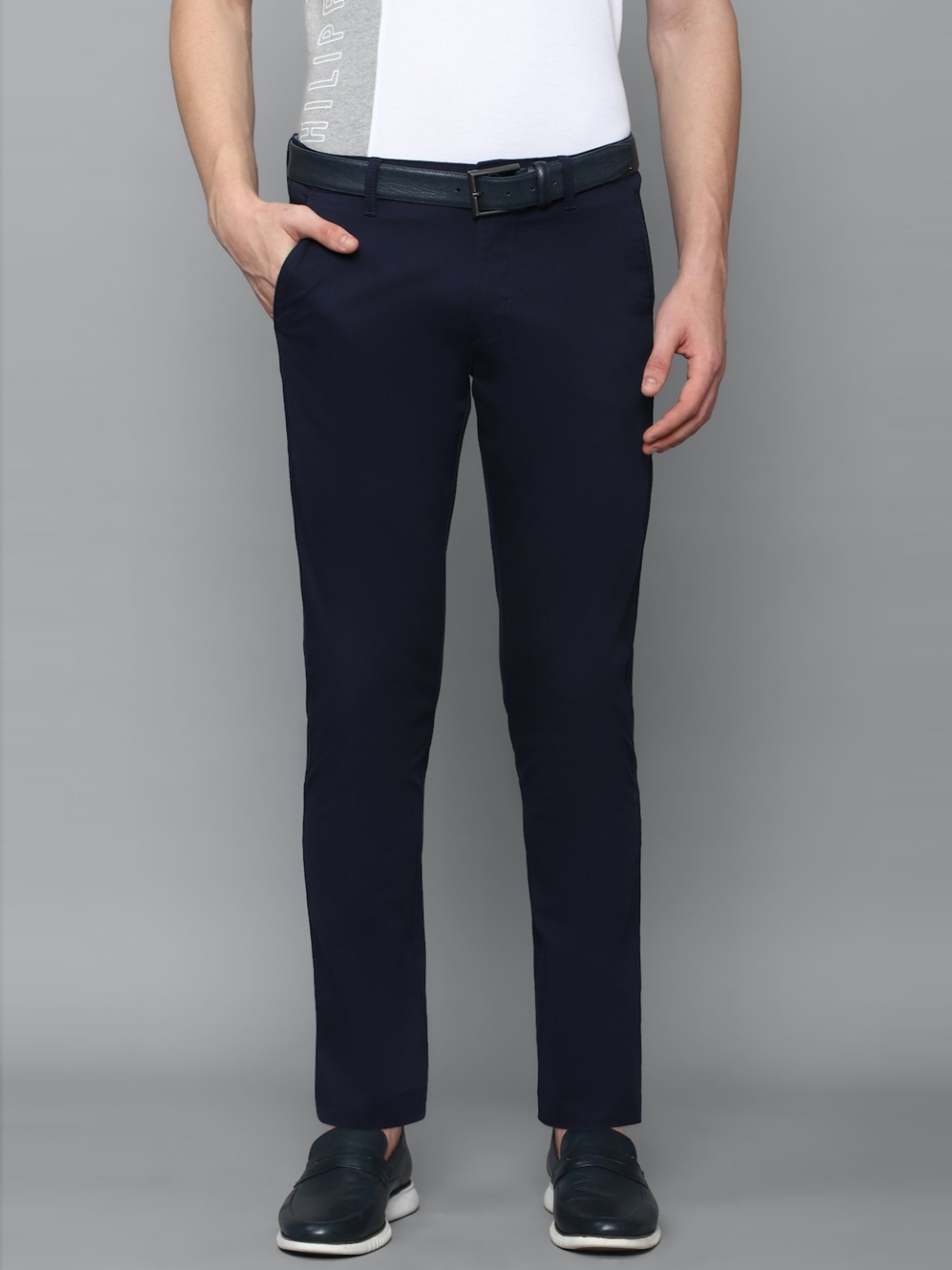 Buy Louis Philippe Sport Grey Slim Fit Trousers for Mens Online @ Tata CLiQ