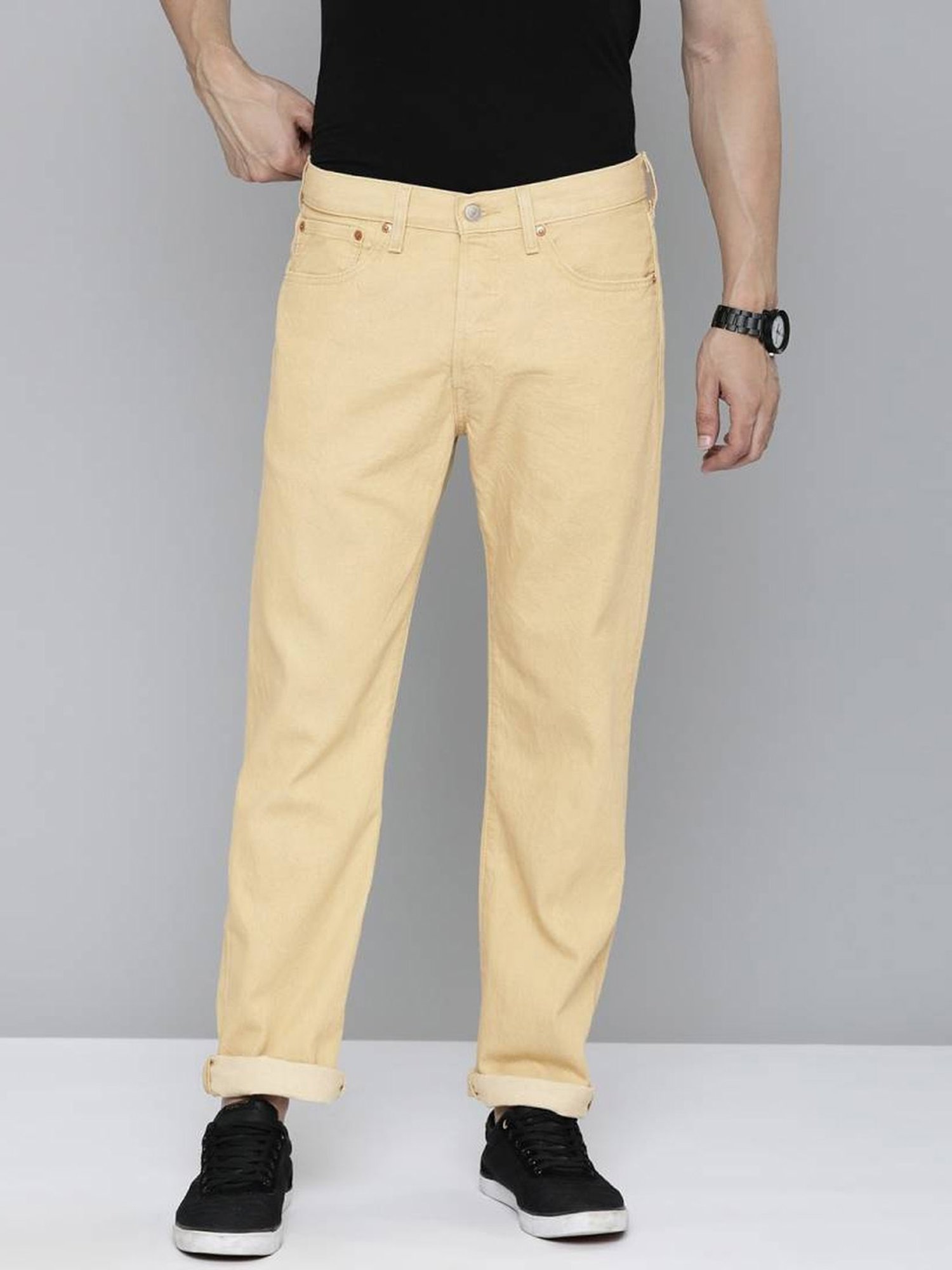 Buy Levi s 501 Beige Straight Fit Jeans for Mens Online Tata CLiQ