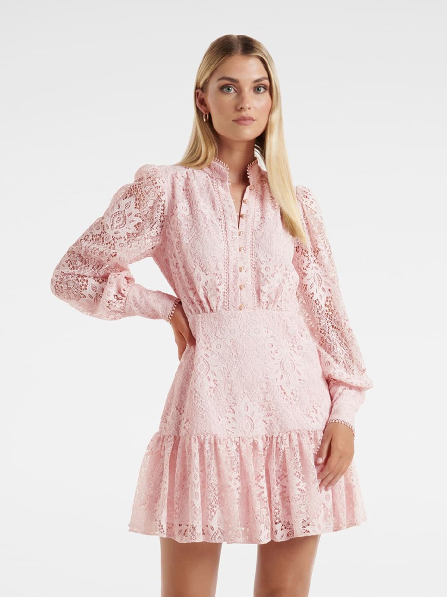 Forever new pink lace dress sale